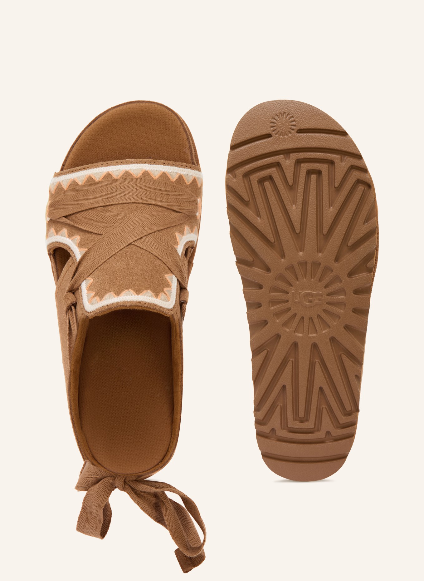 UGG Plateau-Sandalen GOLDENSTAR: BRAUN / CREME / HELLORANGE