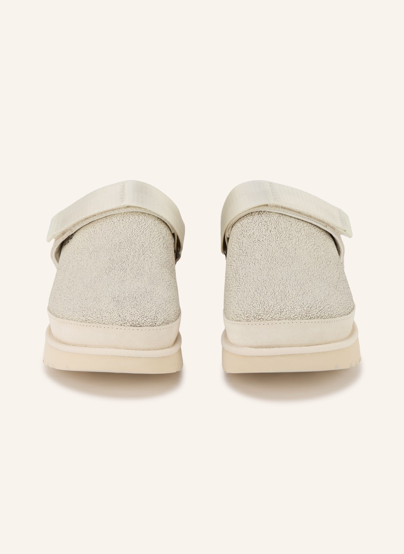 UGG Mules à plateforme GOLDENSTAR CRACKLE: BLANC / ARGENT