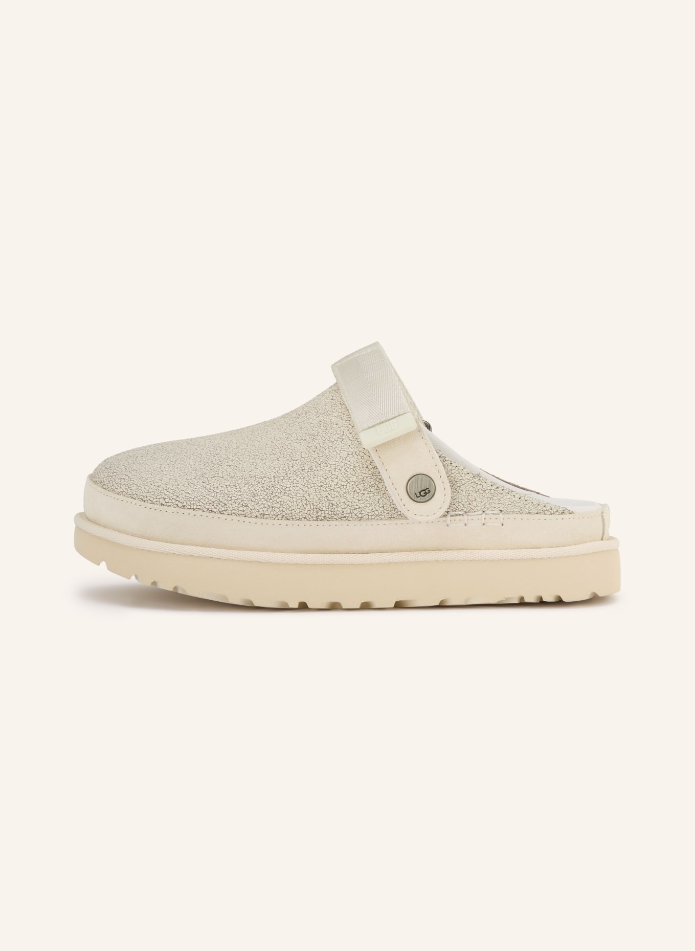 UGG Mules à plateforme GOLDENSTAR CRACKLE: BLANC / ARGENT