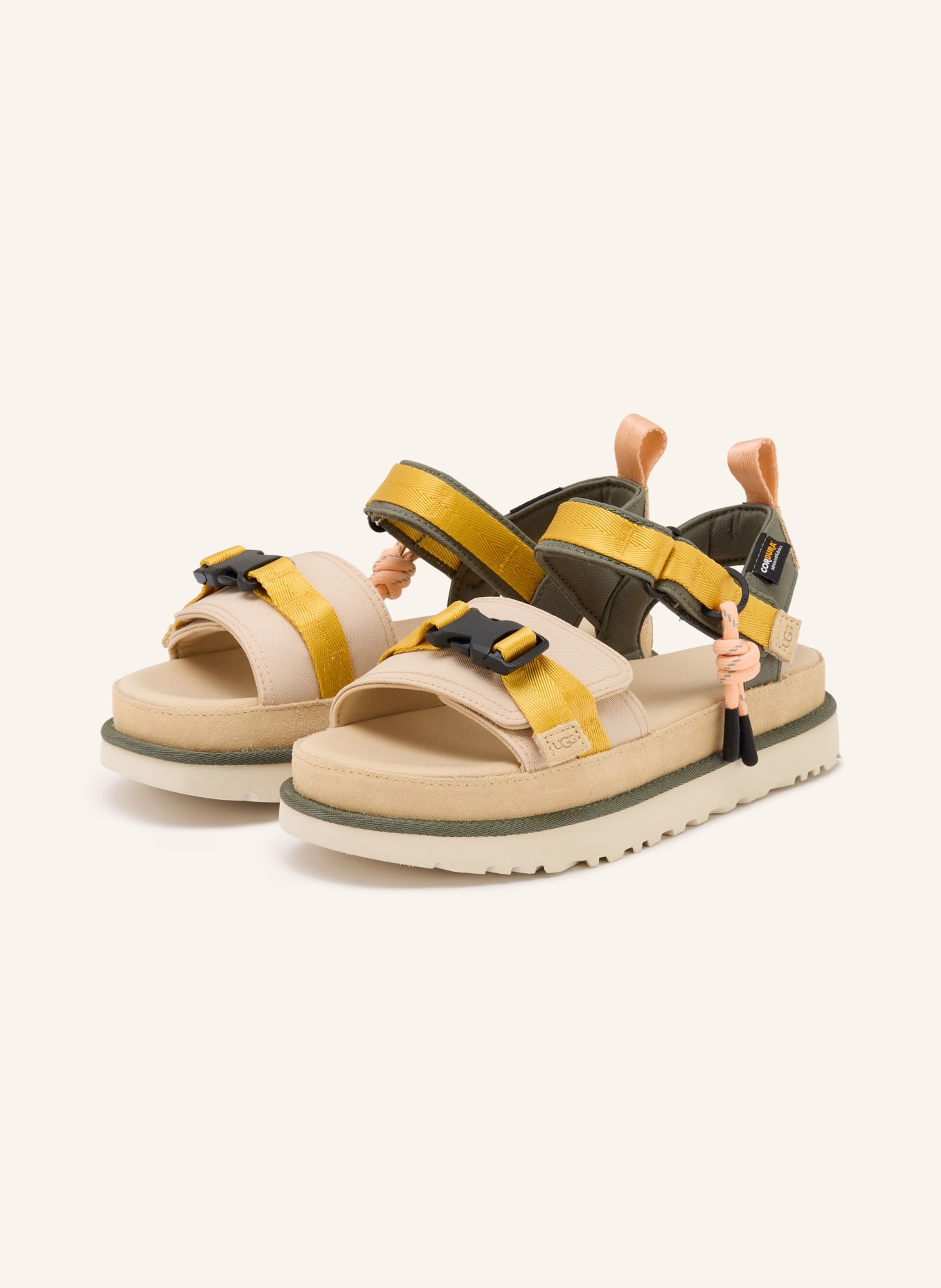 UGG Sandály na platformě GOLDENSTAR WILDWOOD: BÉŽOVÁ / ŽLUTÁ / KHAKI