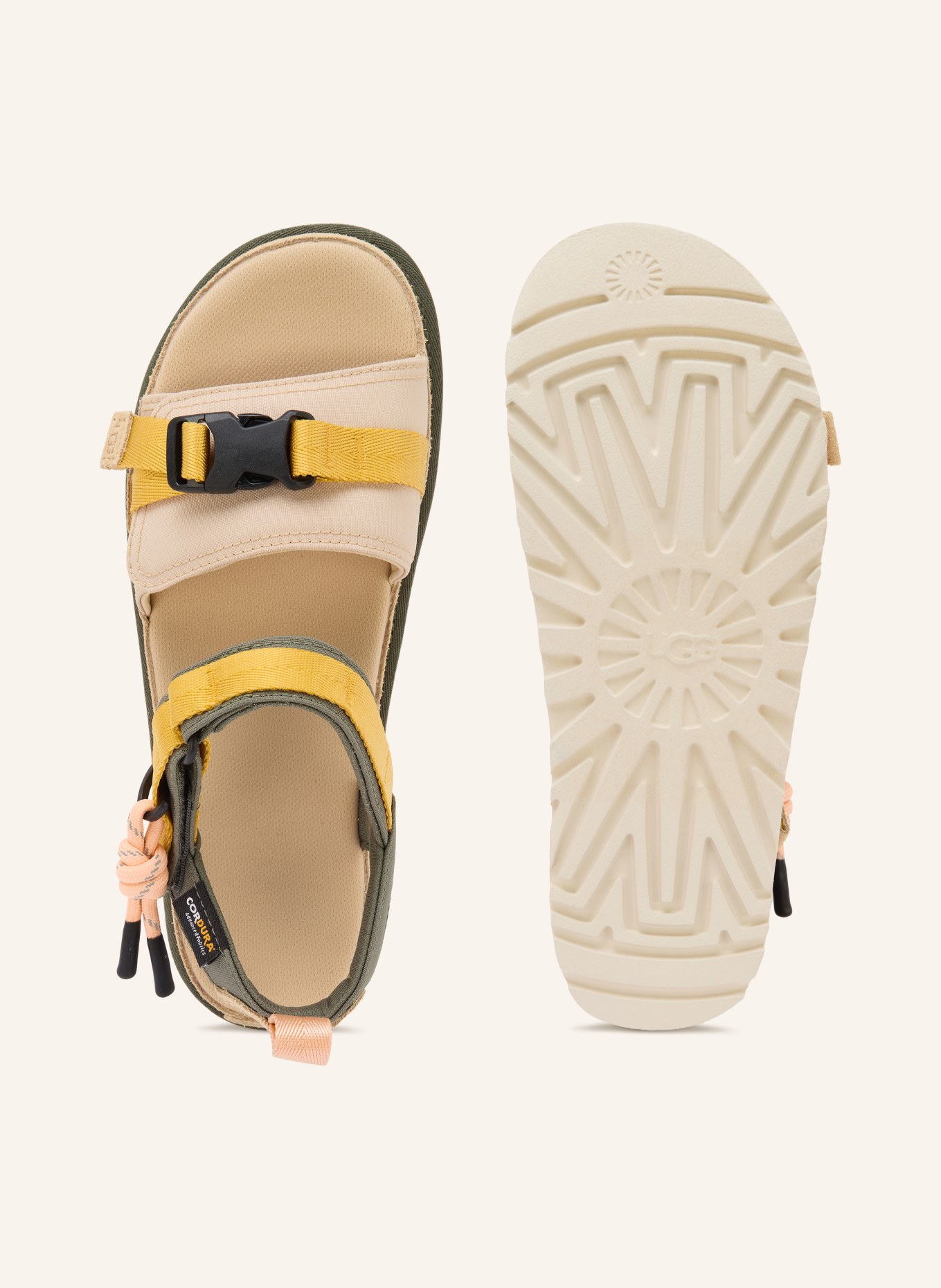 UGG Sandály na platformě GOLDENSTAR WILDWOOD: BÉŽOVÁ / ŽLUTÁ / KHAKI