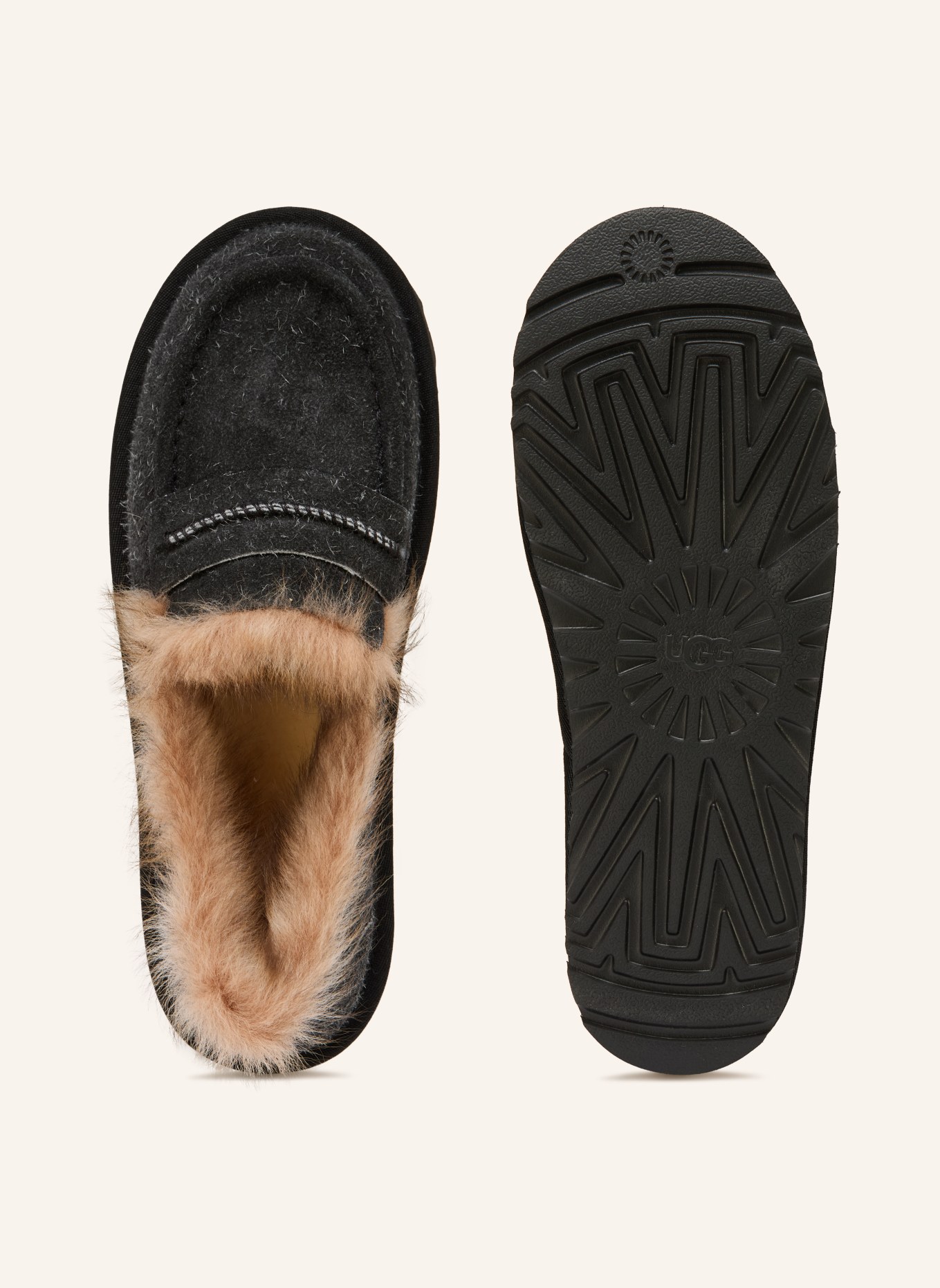 UGG Mokasíny ELLIS: ČERNÁ / BÉŽOVÁ