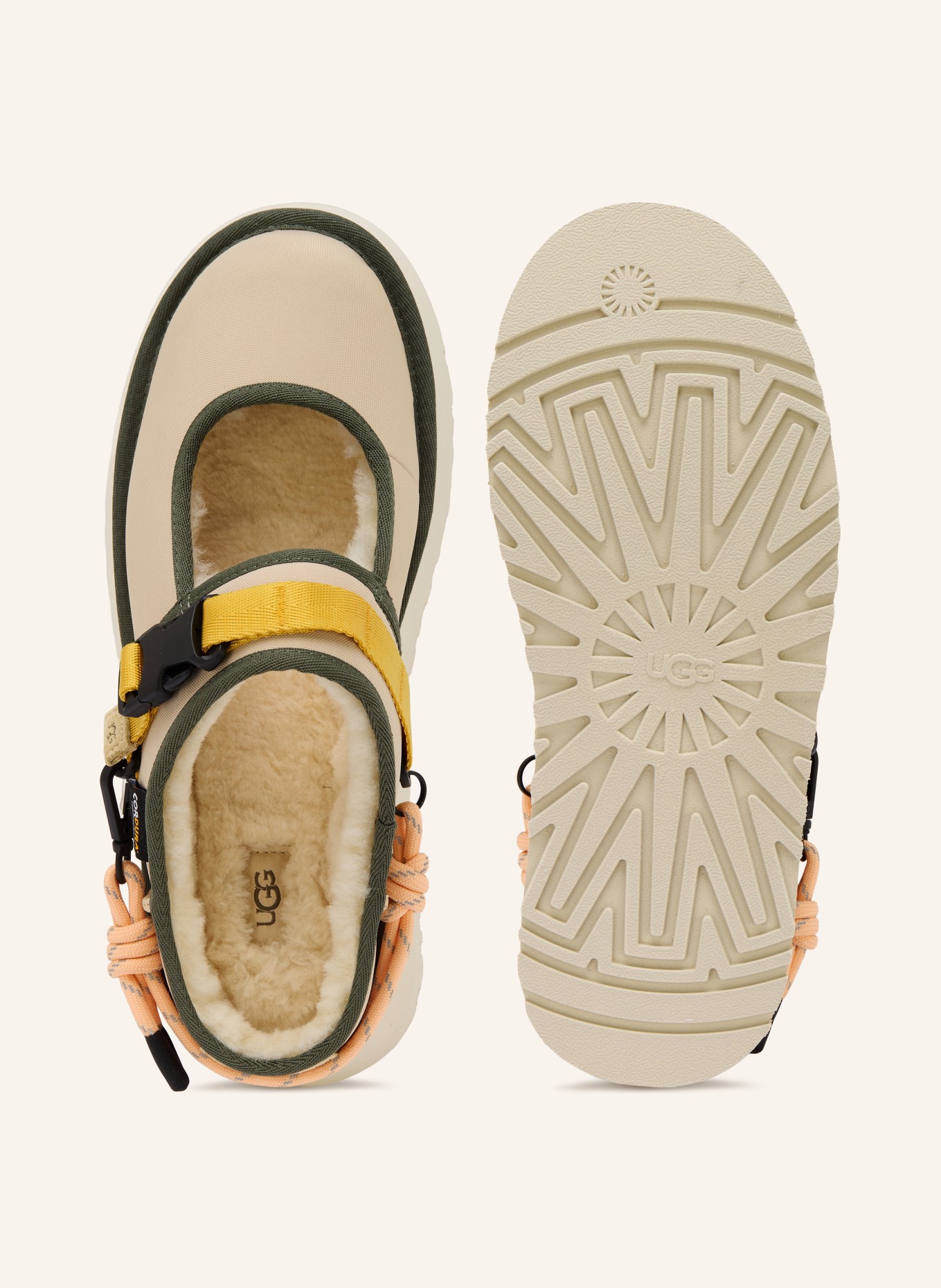 UGG Plateau-Pantoletten BEA MARY JANE: BEIGE / GELB / KHAKI
