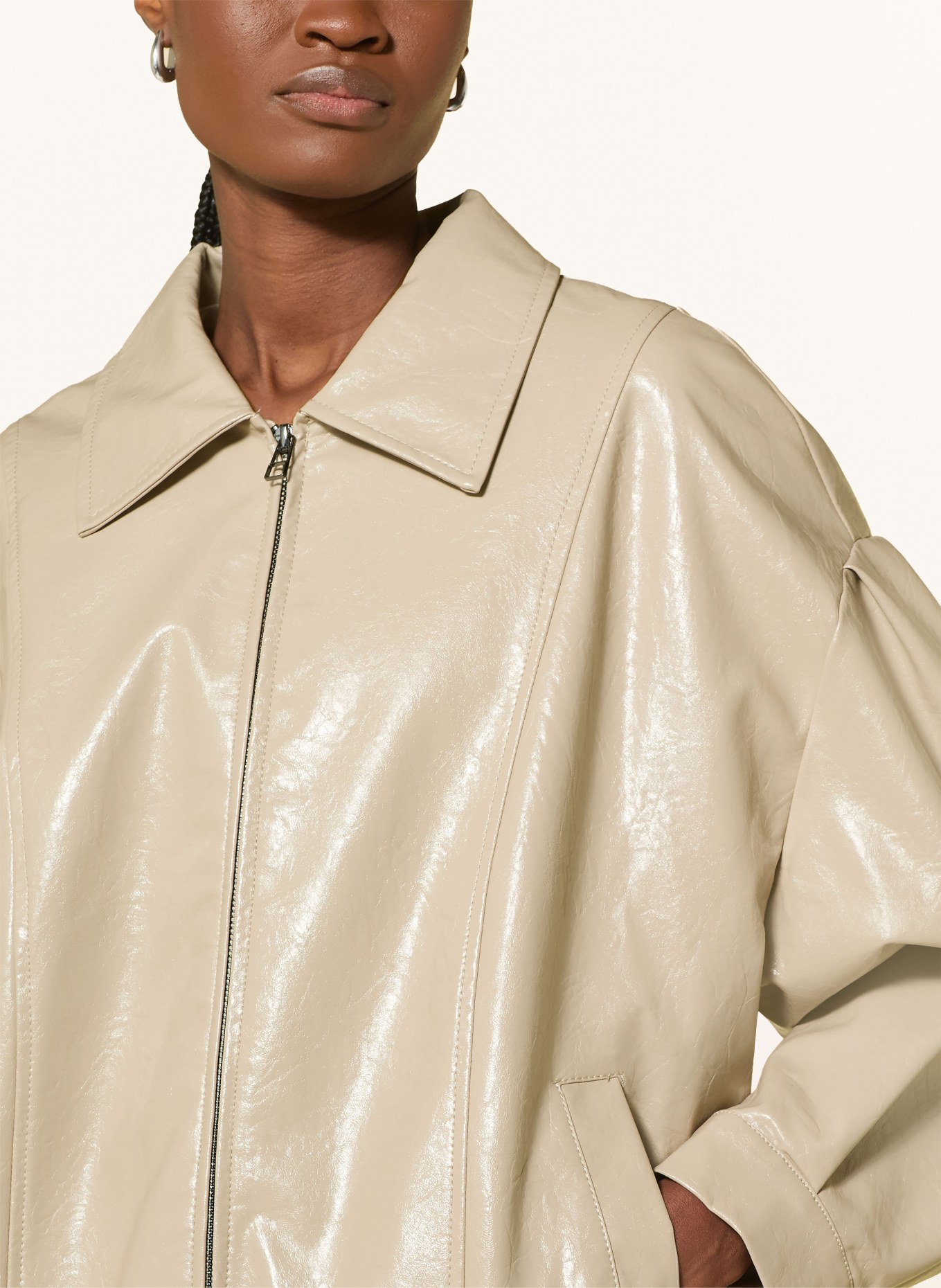 WITHBLACK Blouson GILLIAN in Lederoptik: CREME