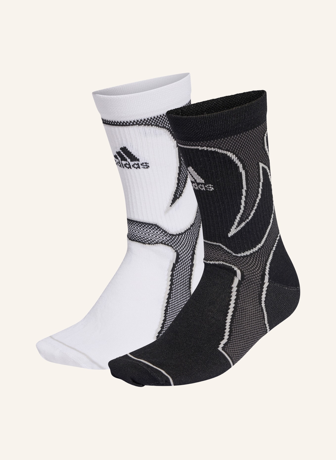 adidas Originals 2-Pack of TEAMGEIST CREW Socks: WHITE / BLACK