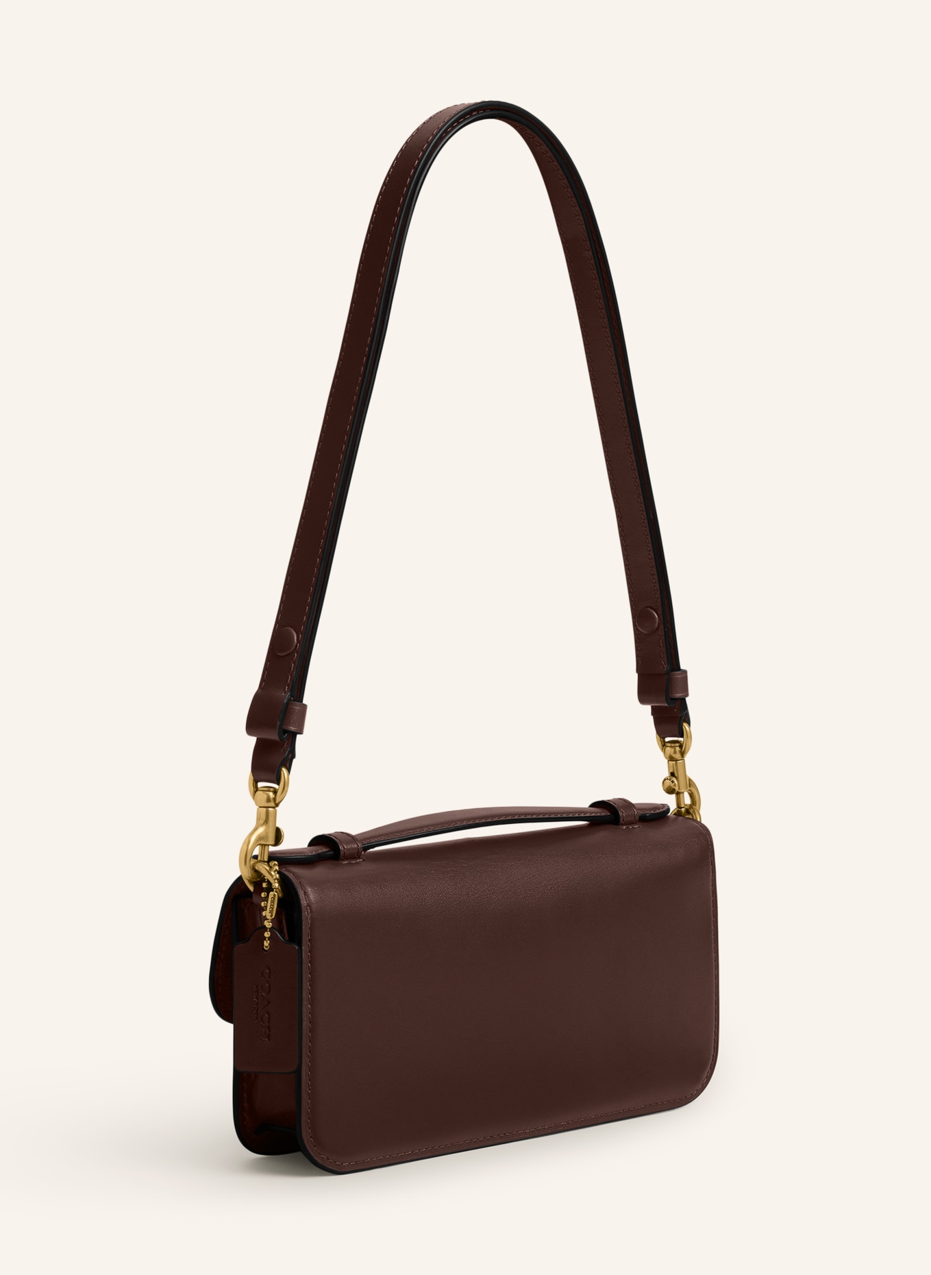 COACH Umhängetasche ELORA: DUNKELBRAUN / GOLD