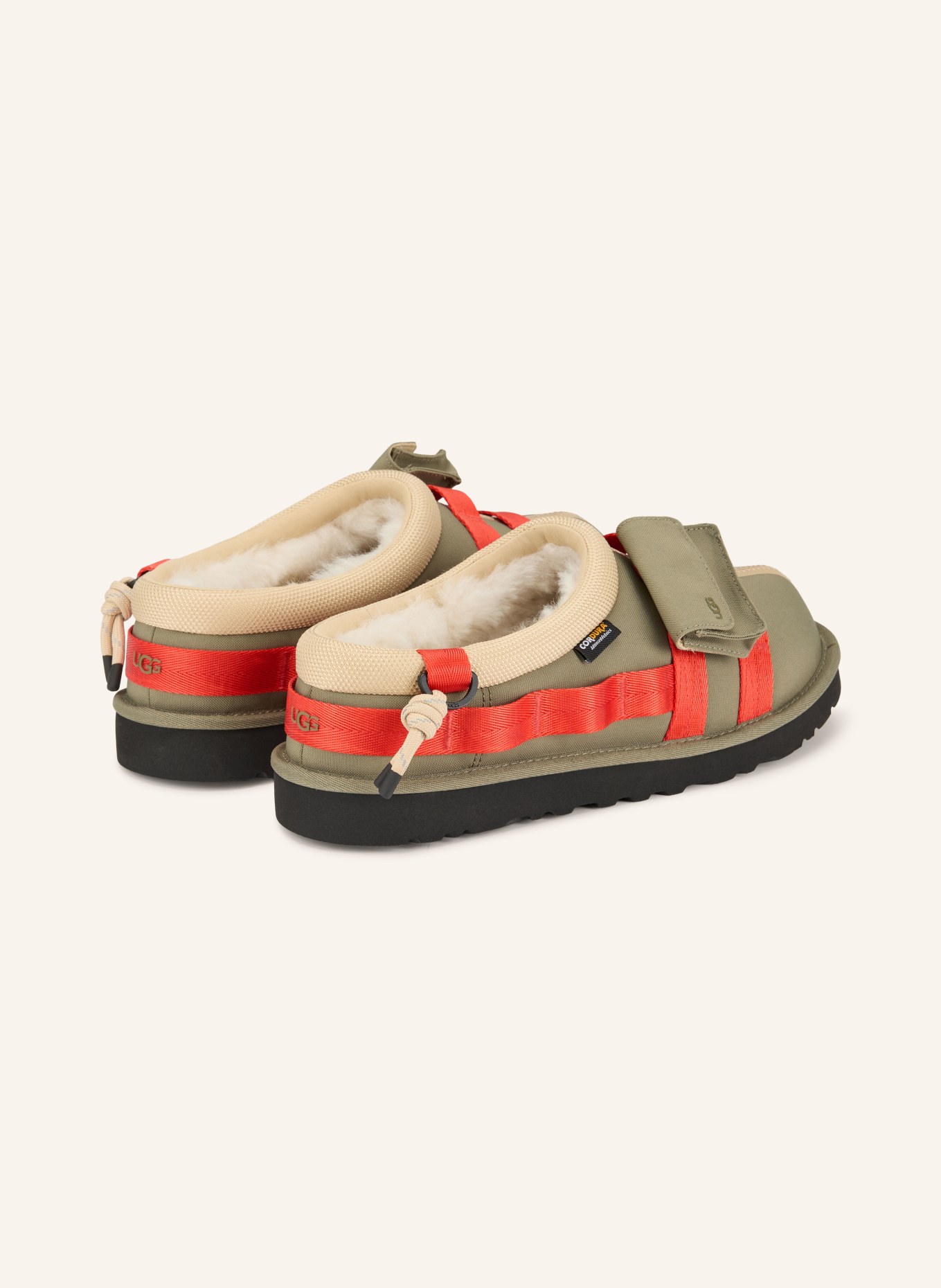 UGG Slipper TASMAN WILDWOOD: GRAU / HELLBRAUN / ROT