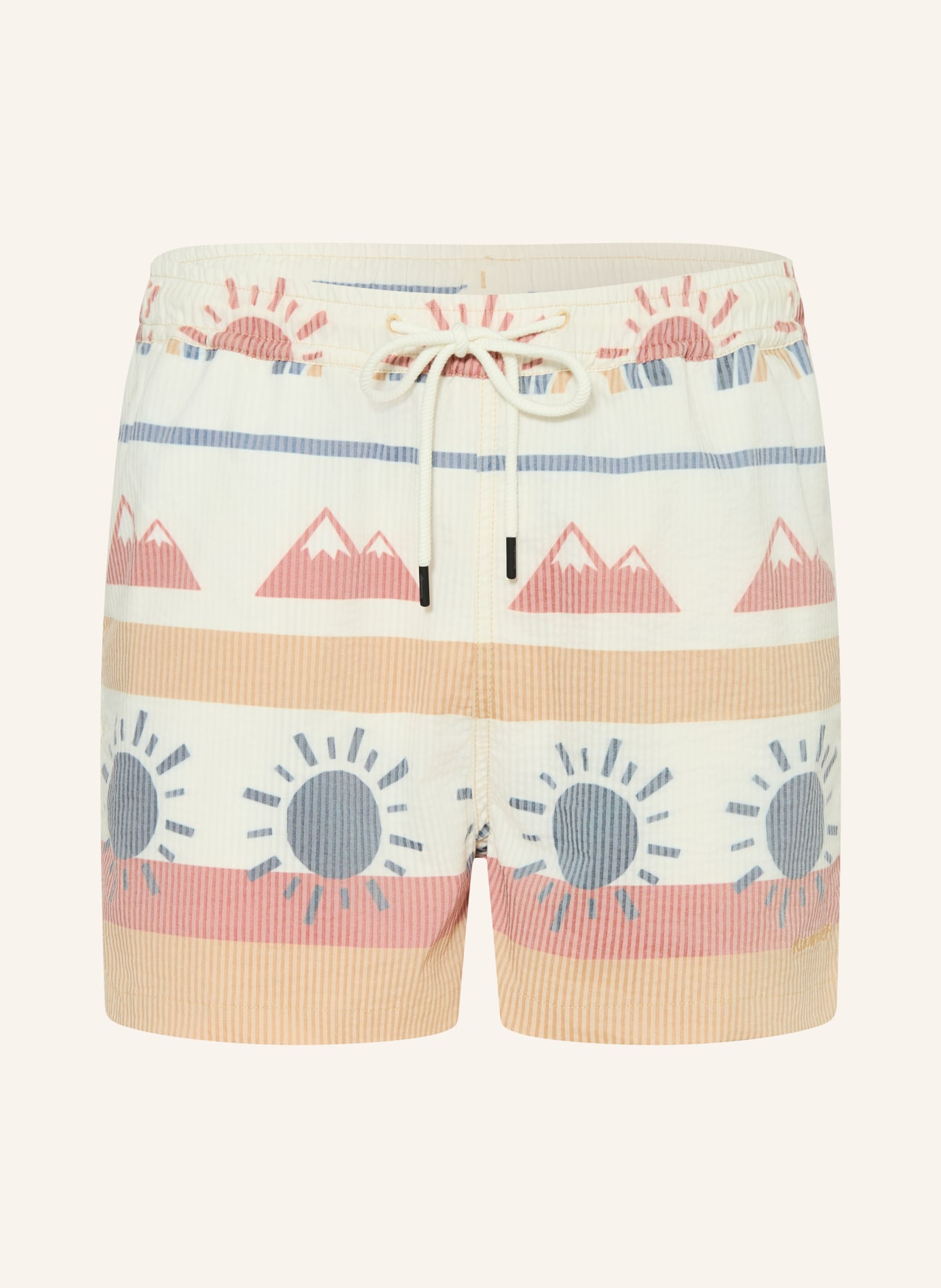 KnowledgeCotton Apparel Badeshorts: ECRU / HELLROT / BLAU