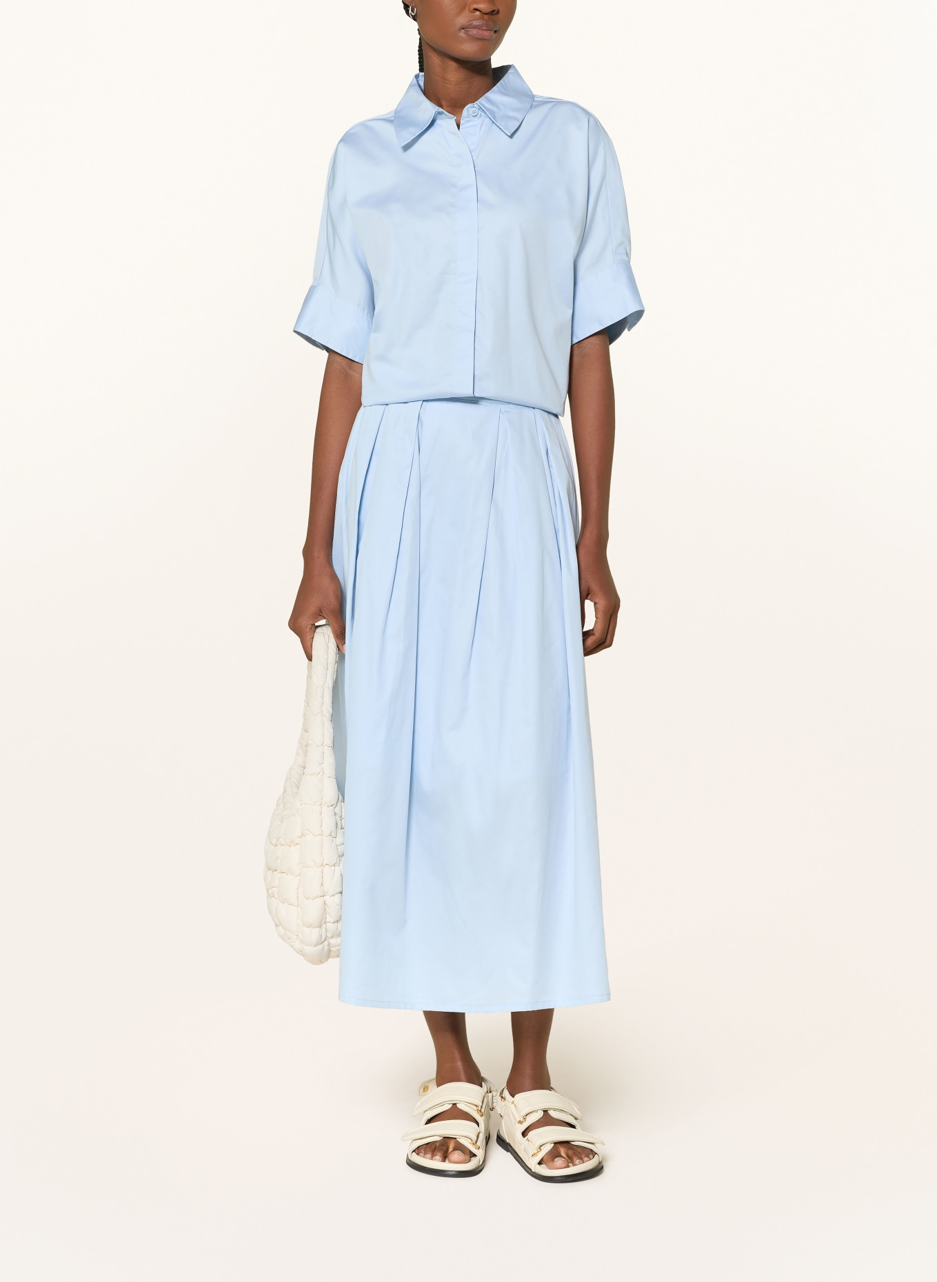 KnowledgeCotton Apparel ISLET Shirt Blouse: LIGHT BLUE