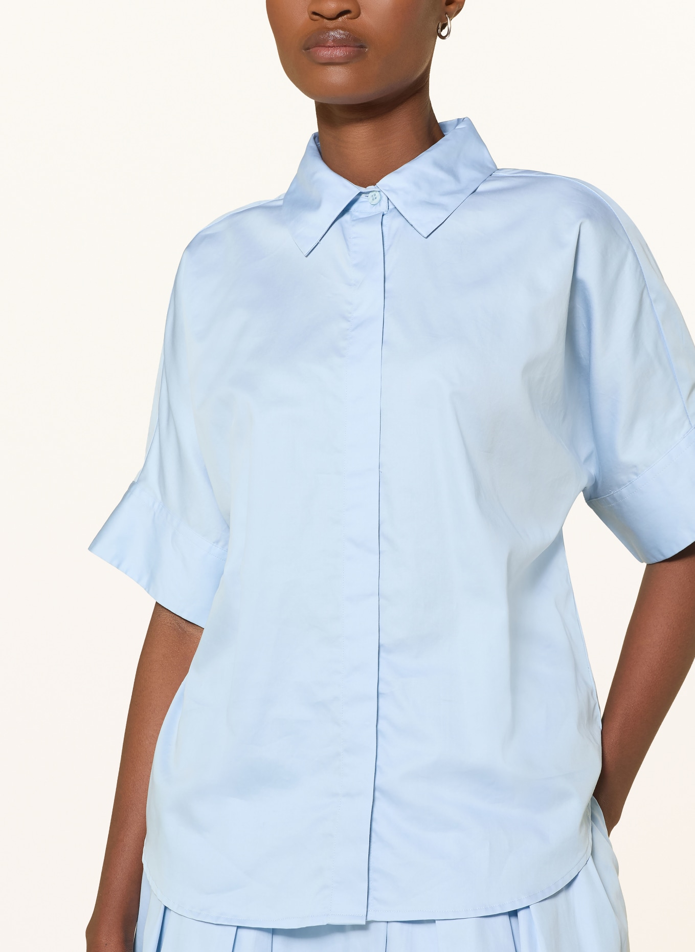 KnowledgeCotton Apparel ISLET Shirt Blouse: LIGHT BLUE