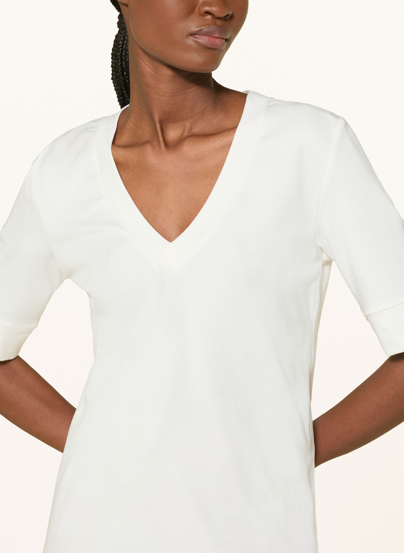 JEANNE BARET Tricou ZINNIA: ALB