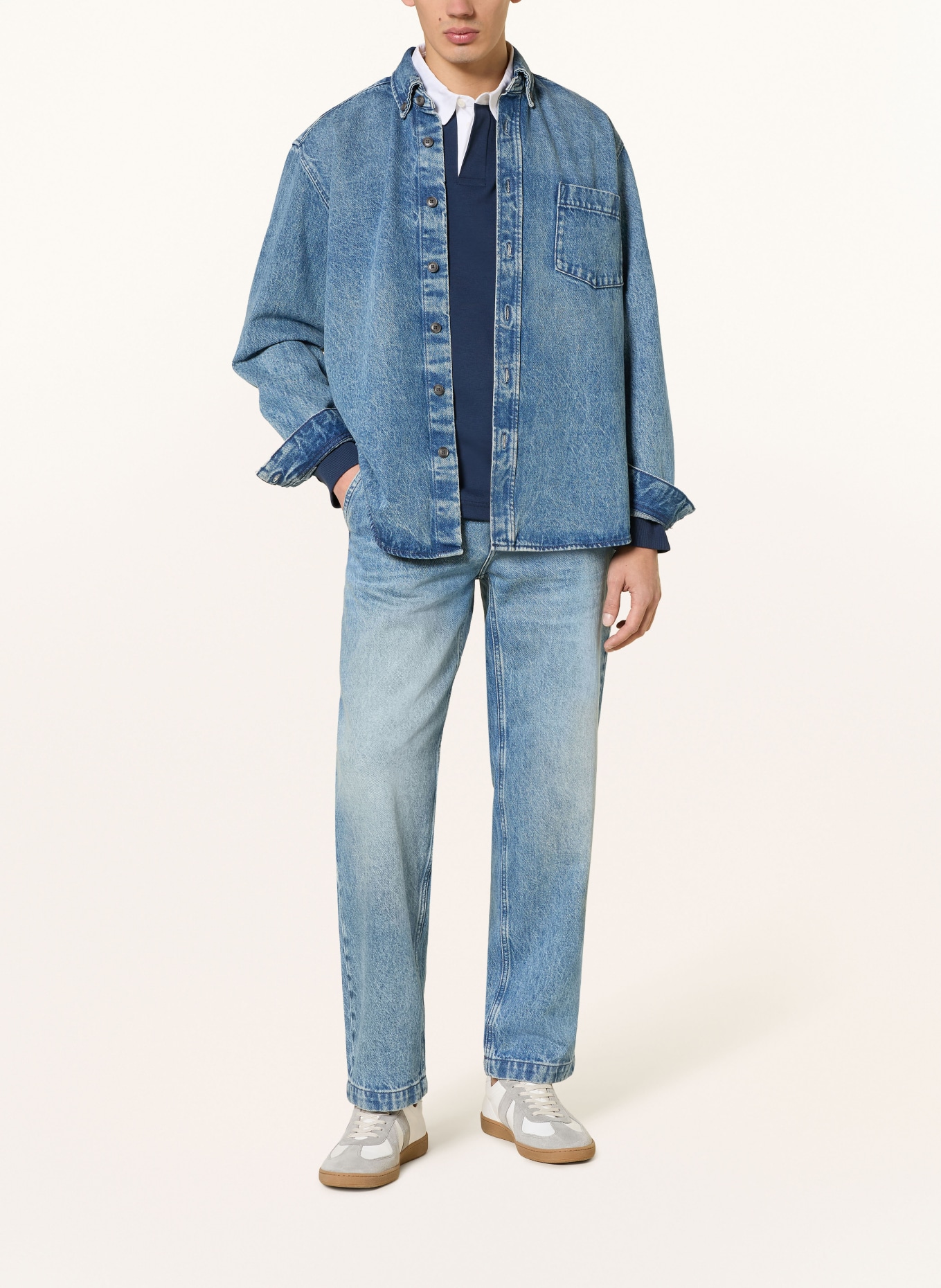 BOSS SKYE Relaxed Fit Jeans: 444 TURQUOISE/AQUA