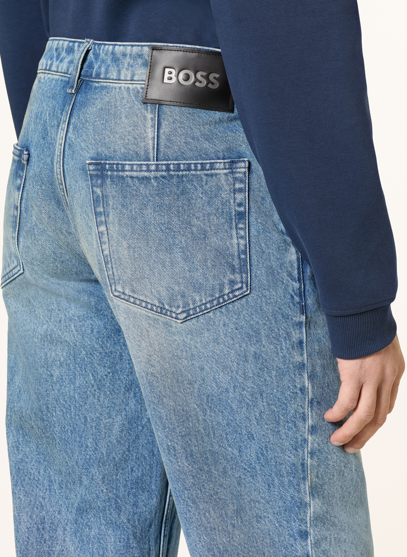 BOSS SKYE Relaxed Fit Jeans: 444 TURQUOISE/AQUA