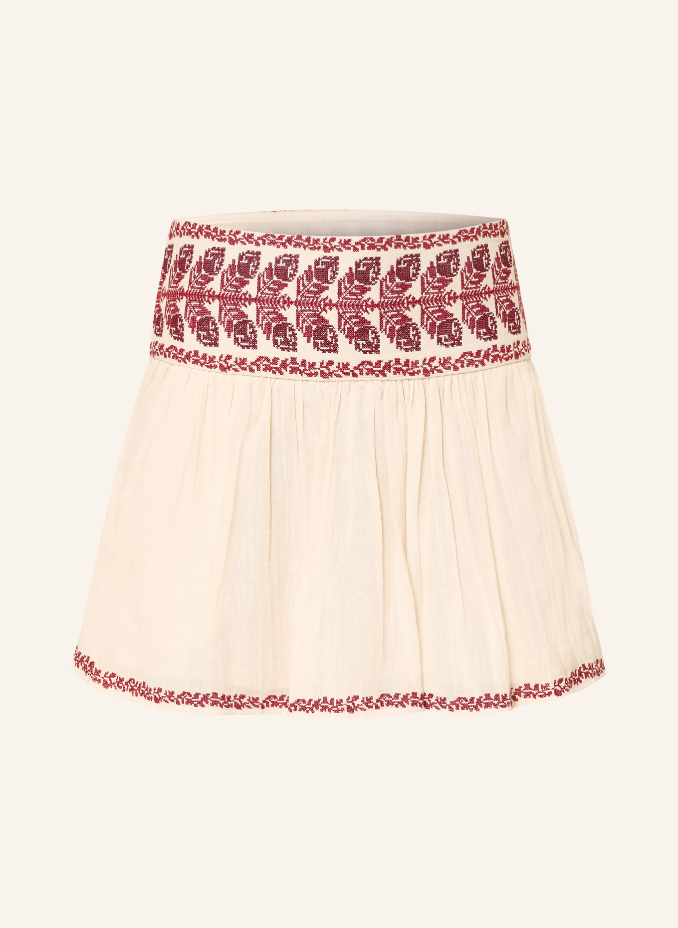 MARANT ÉTOILE PICADILIA Skirt: BEIGE / DARK RED / RED