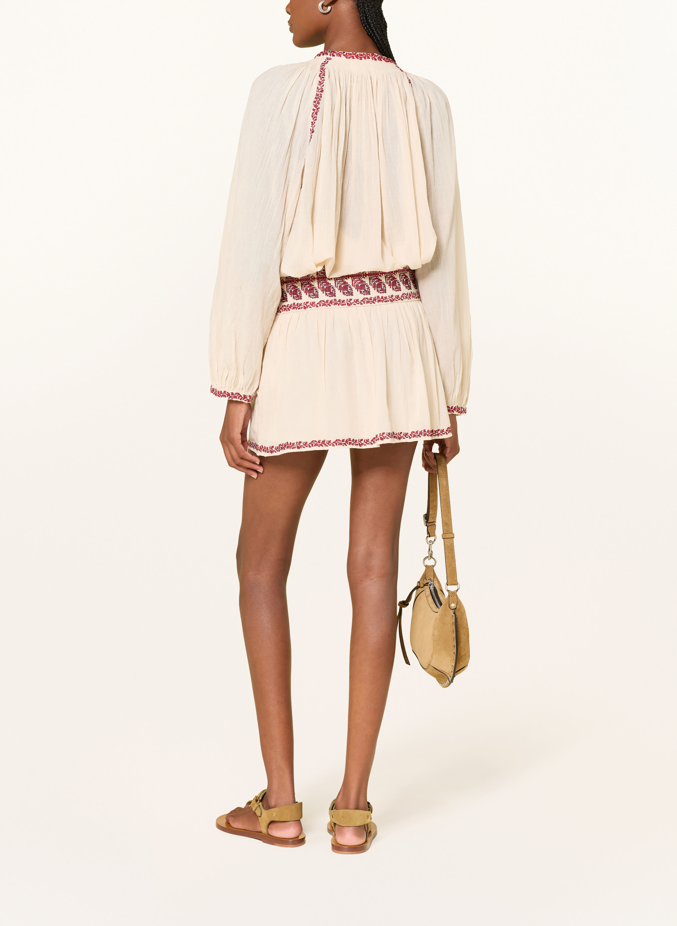 MARANT ÉTOILE PICADILIA Skirt: BEIGE / DARK RED / RED