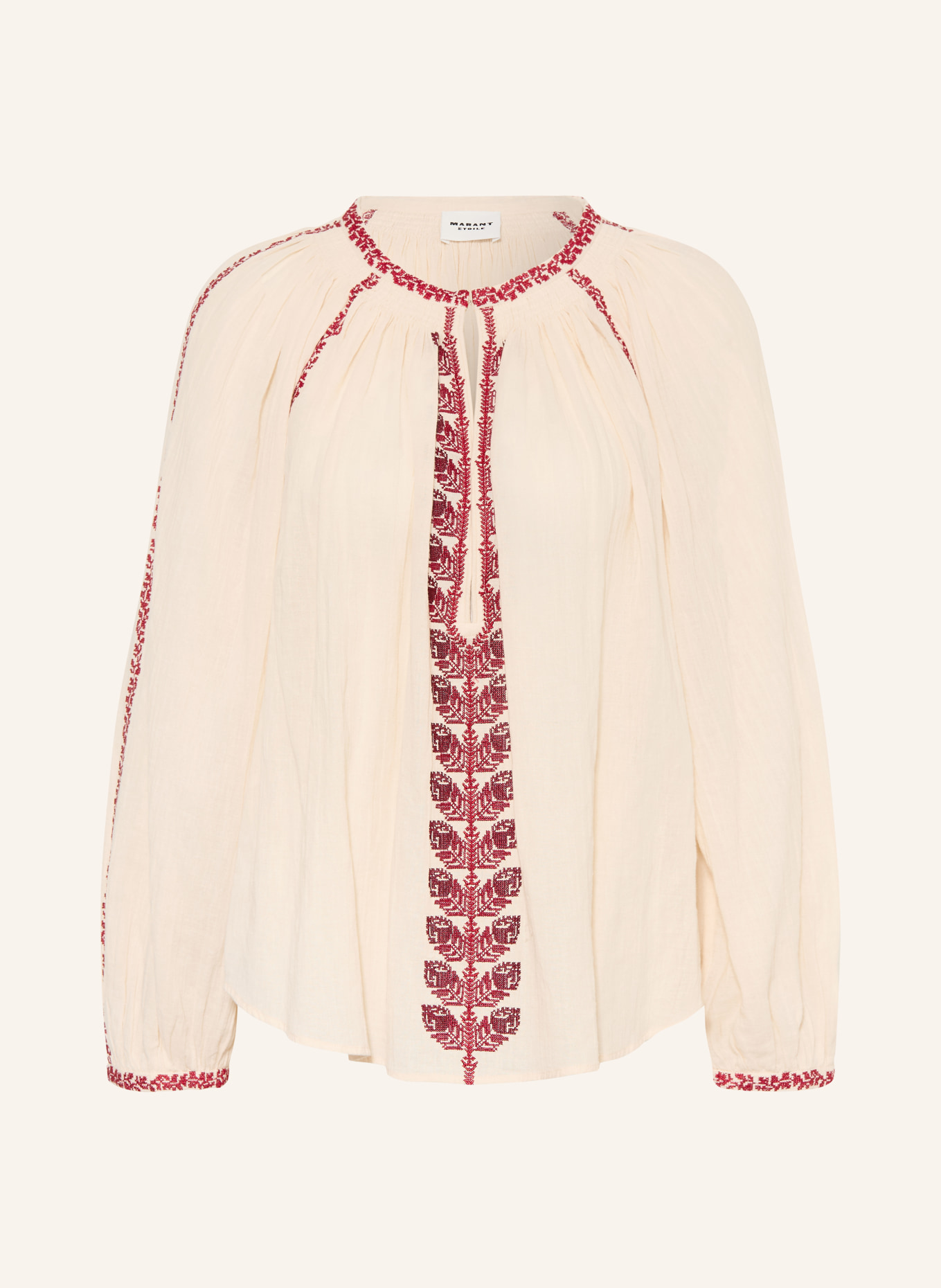 MARANT ÉTOILE LENA Blouse Shirt: BEIGE / RED