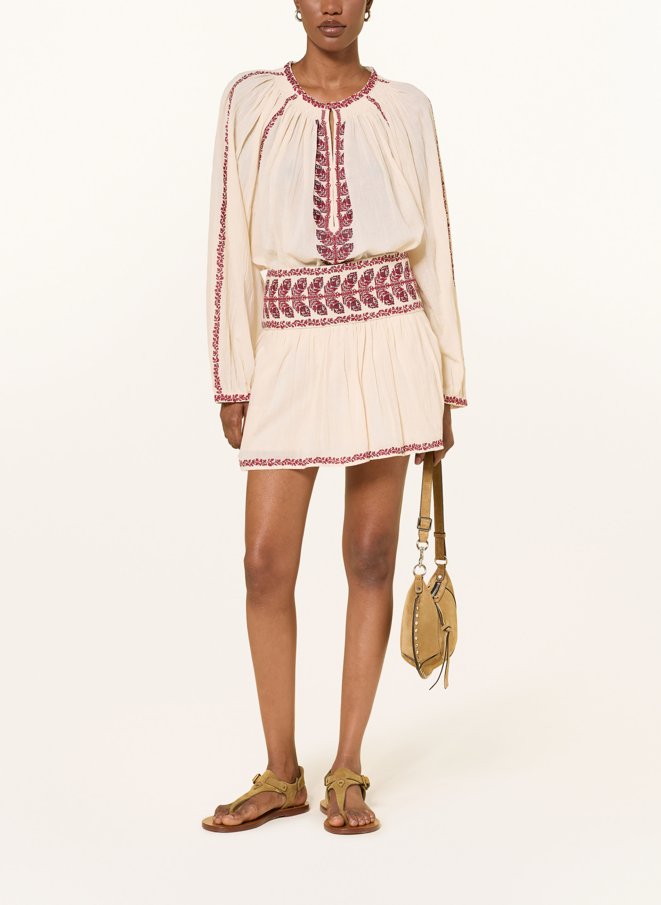 MARANT ÉTOILE LENA Blouse Shirt: BEIGE / RED