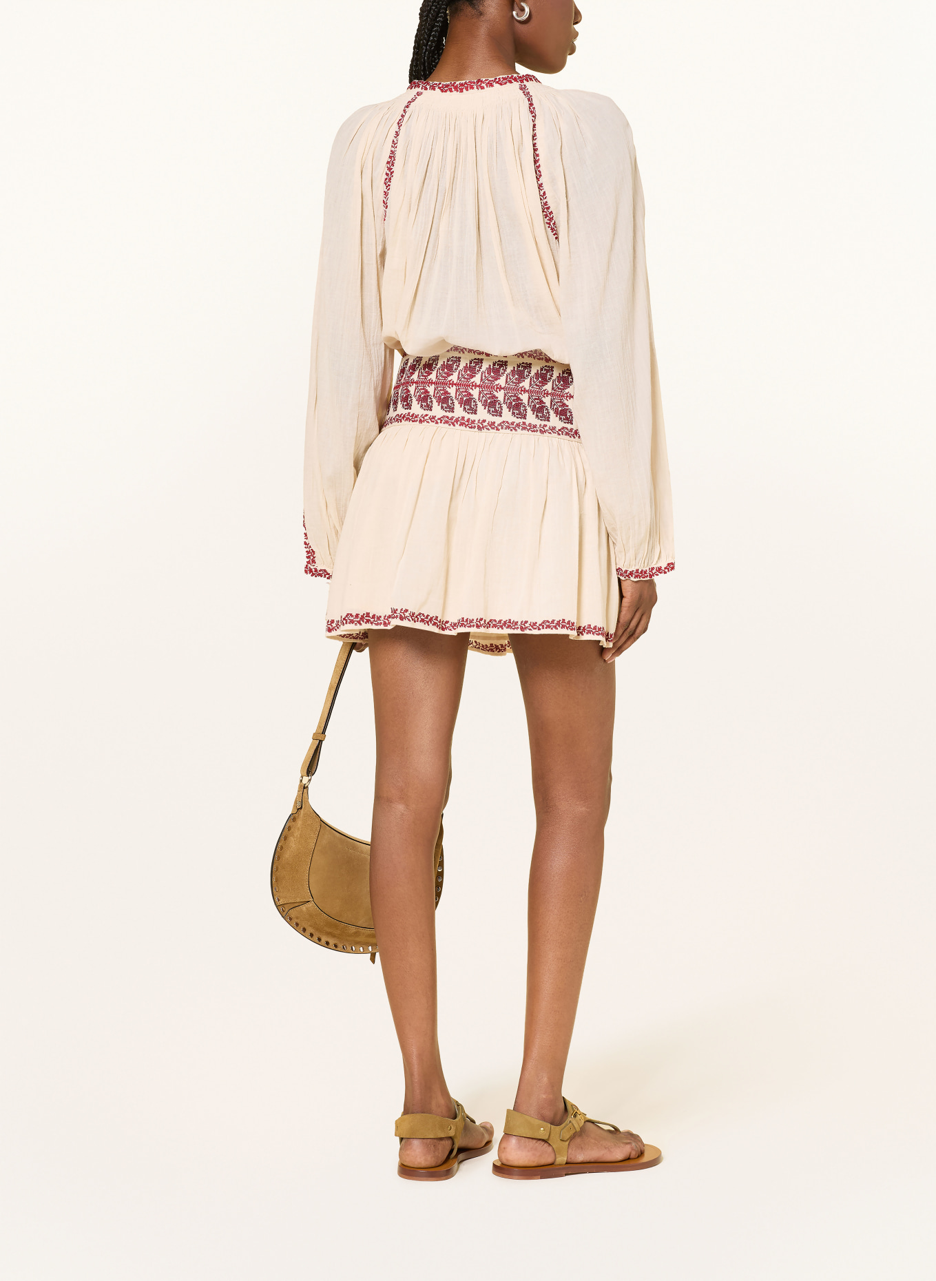 MARANT ÉTOILE LENA Blouse Shirt: BEIGE / RED