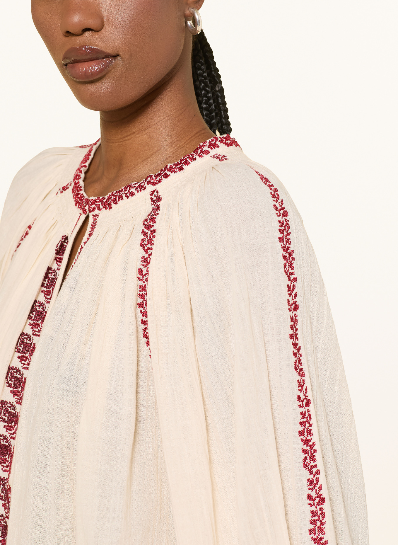 MARANT ÉTOILE LENA Blouse Shirt: BEIGE / RED