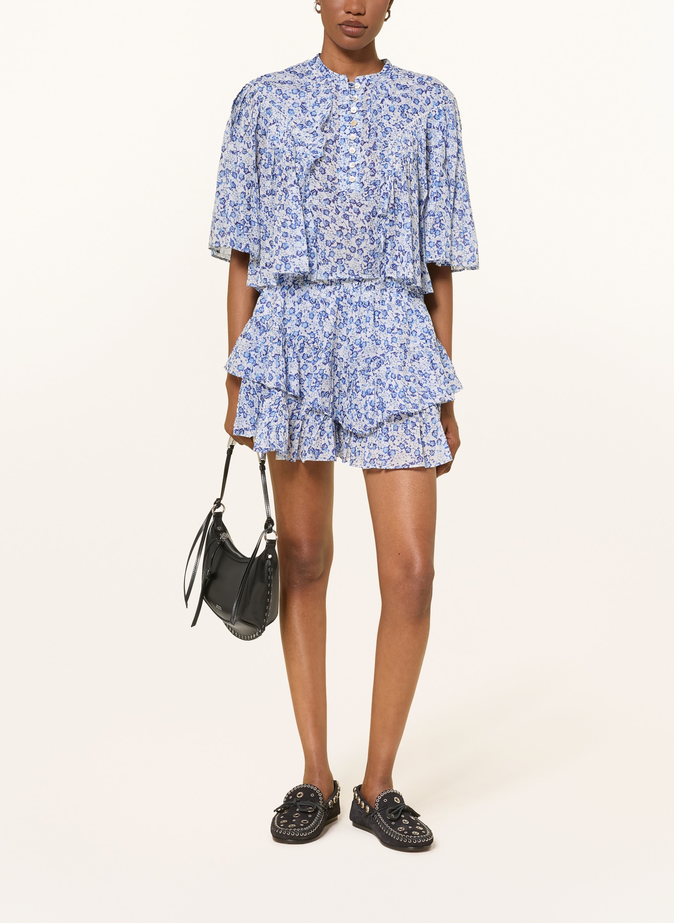 MARANT ÉTOILE Rock JOCADIA mit Rüschen: DUNKELBLAU / HELLBLAU