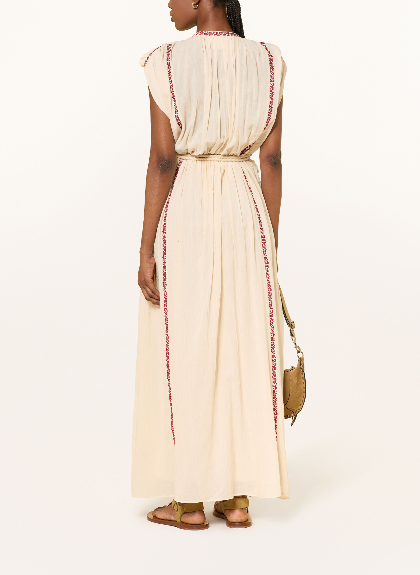 MARANT ÉTOILE Robe LIVIANE: BEIGE / ROUGE FONCÉ