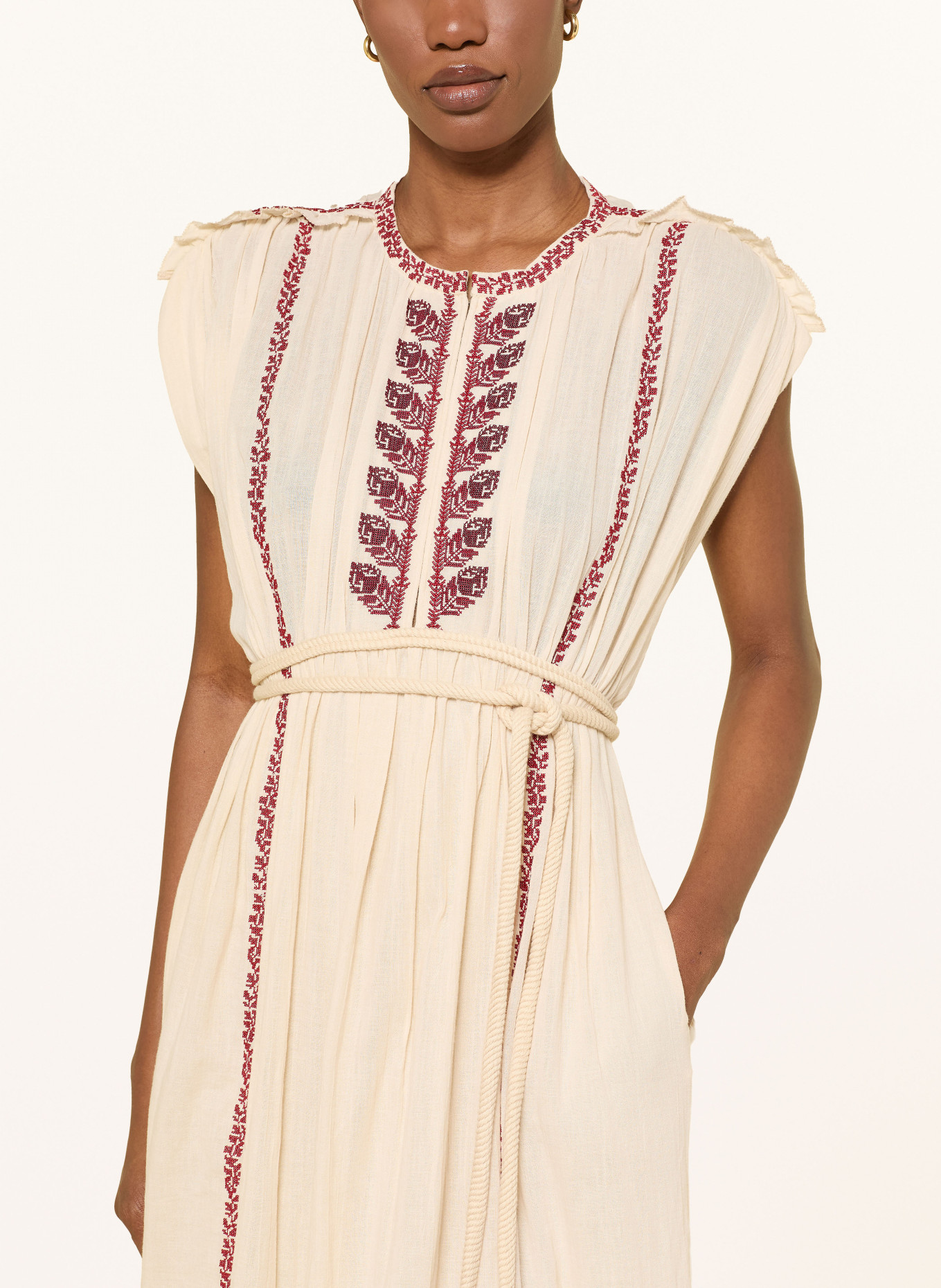 MARANT ÉTOILE Robe LIVIANE: BEIGE / ROUGE FONCÉ