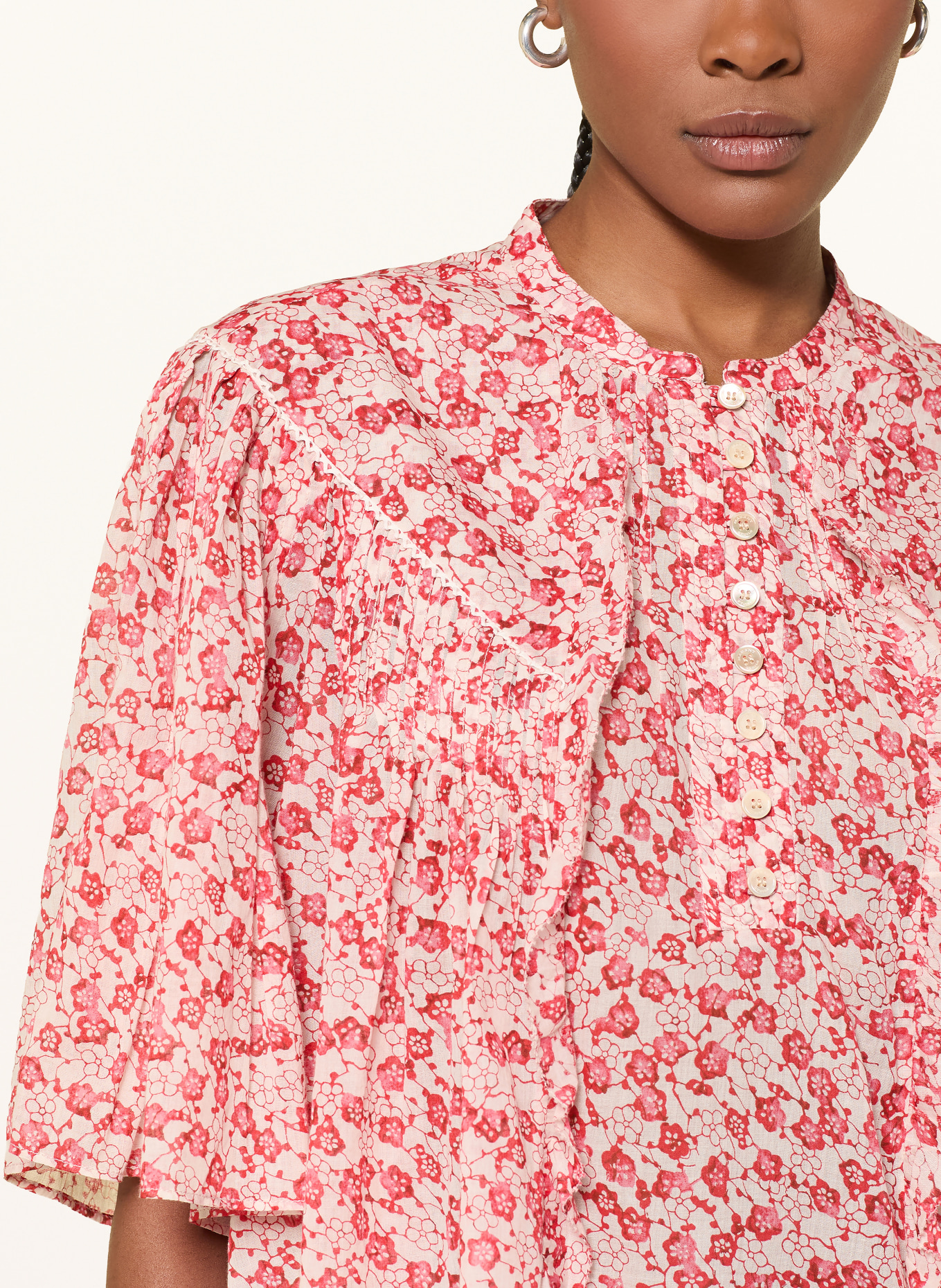 MARANT ÉTOILE Bluse VEELIA: ROT / ECRU / DUNKELROT