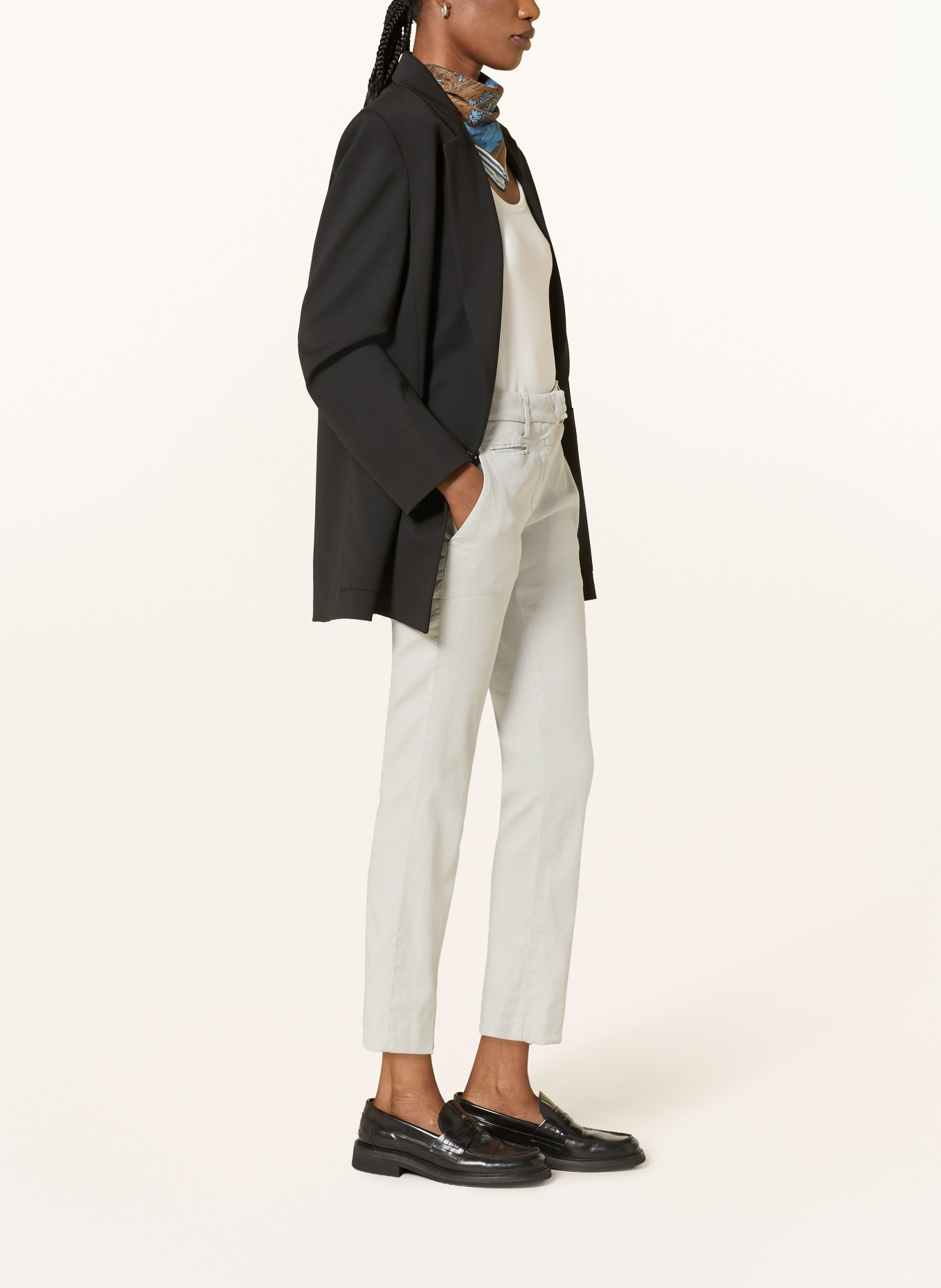 Dondup 7/8-Hose PERFECT mit Leinen: HELLGRAU