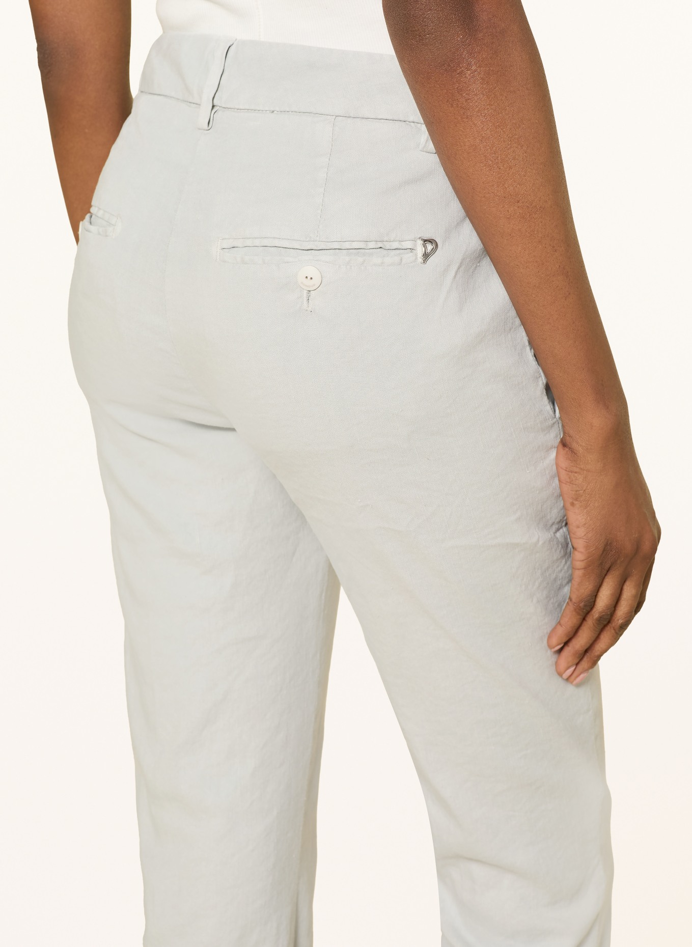 Dondup 7/8-Hose PERFECT mit Leinen: HELLGRAU