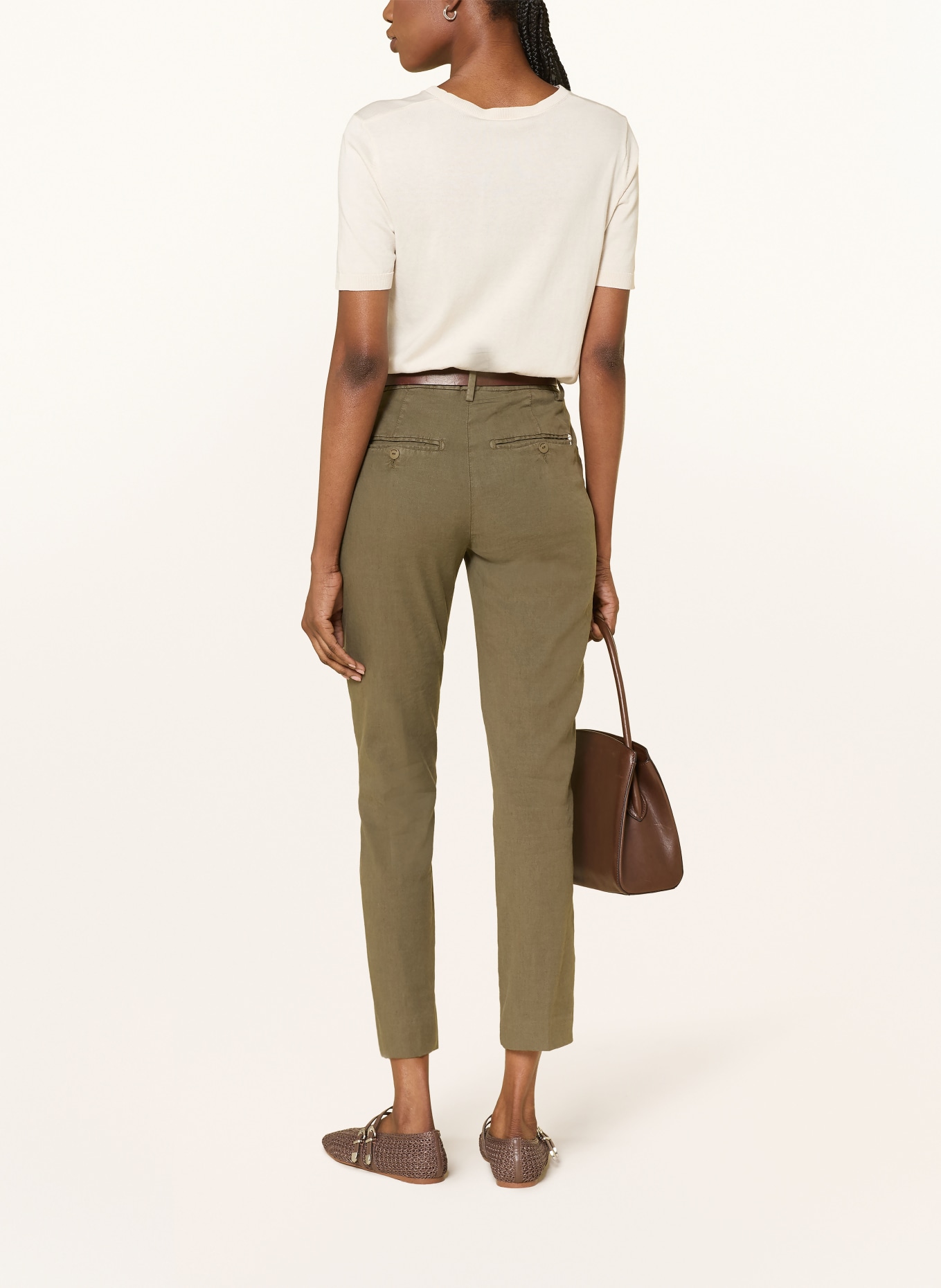 Dondup 7/8-Hose PERFECT mit Leinen: KHAKI