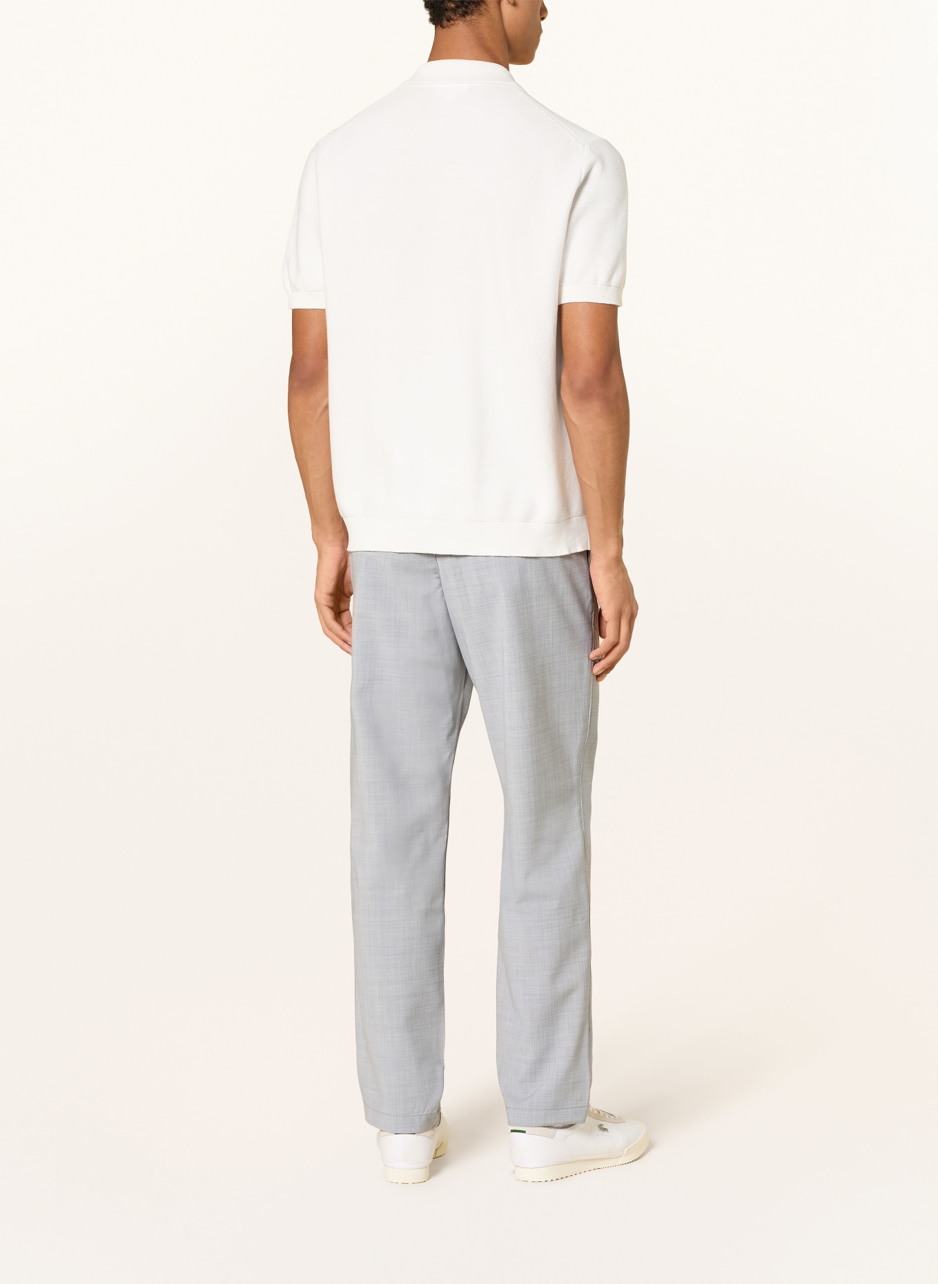 LACOSTE Strick-Poloshirt Classic Fit: CREME