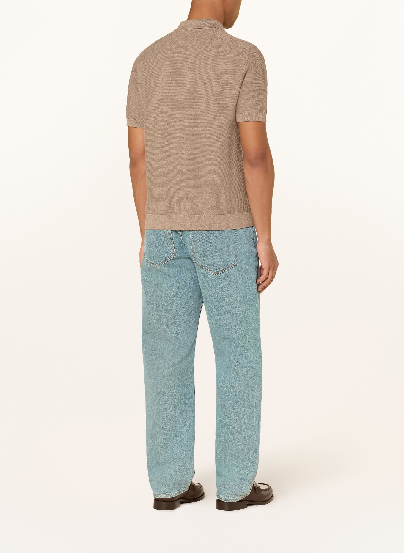 LACOSTE Pletené polo tričko Classic Fit: HNĚDÁ