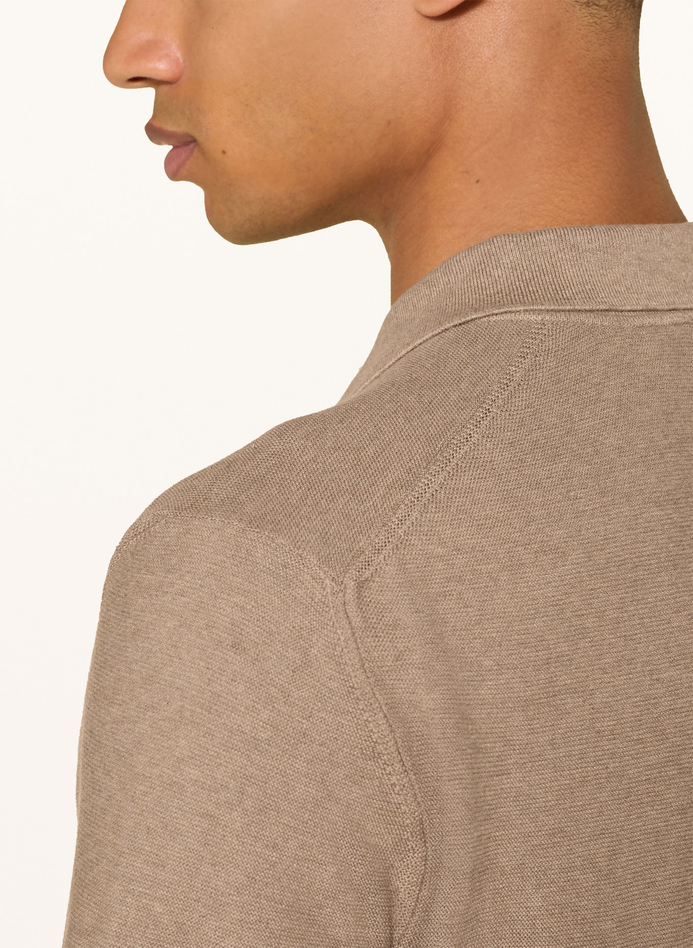 LACOSTE Pletené polo tričko Classic Fit: HNĚDÁ