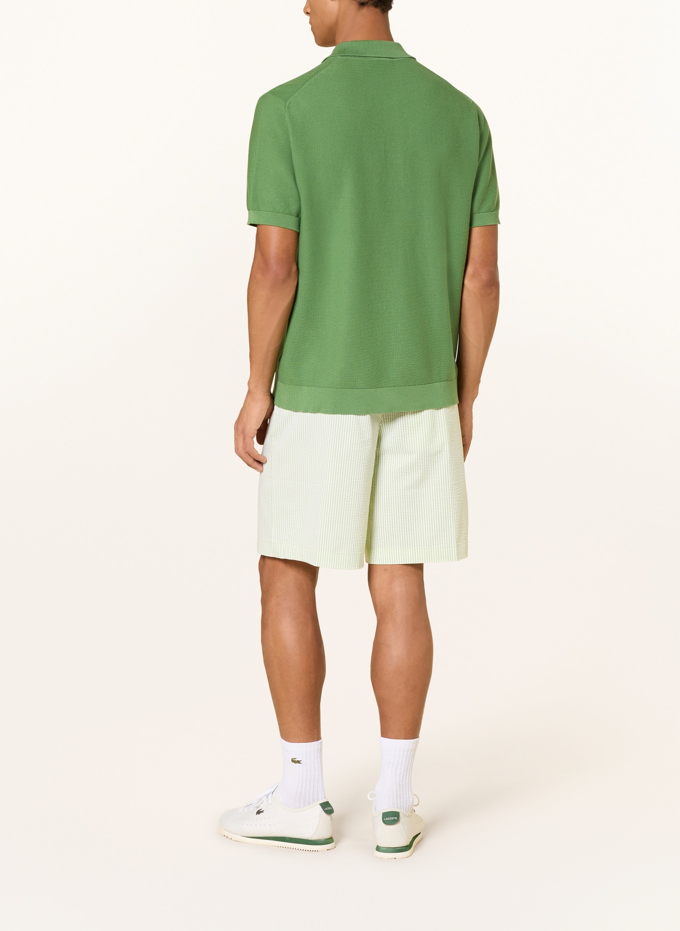 LACOSTE Classic Fit Knitted Polo Shirt: GREEN