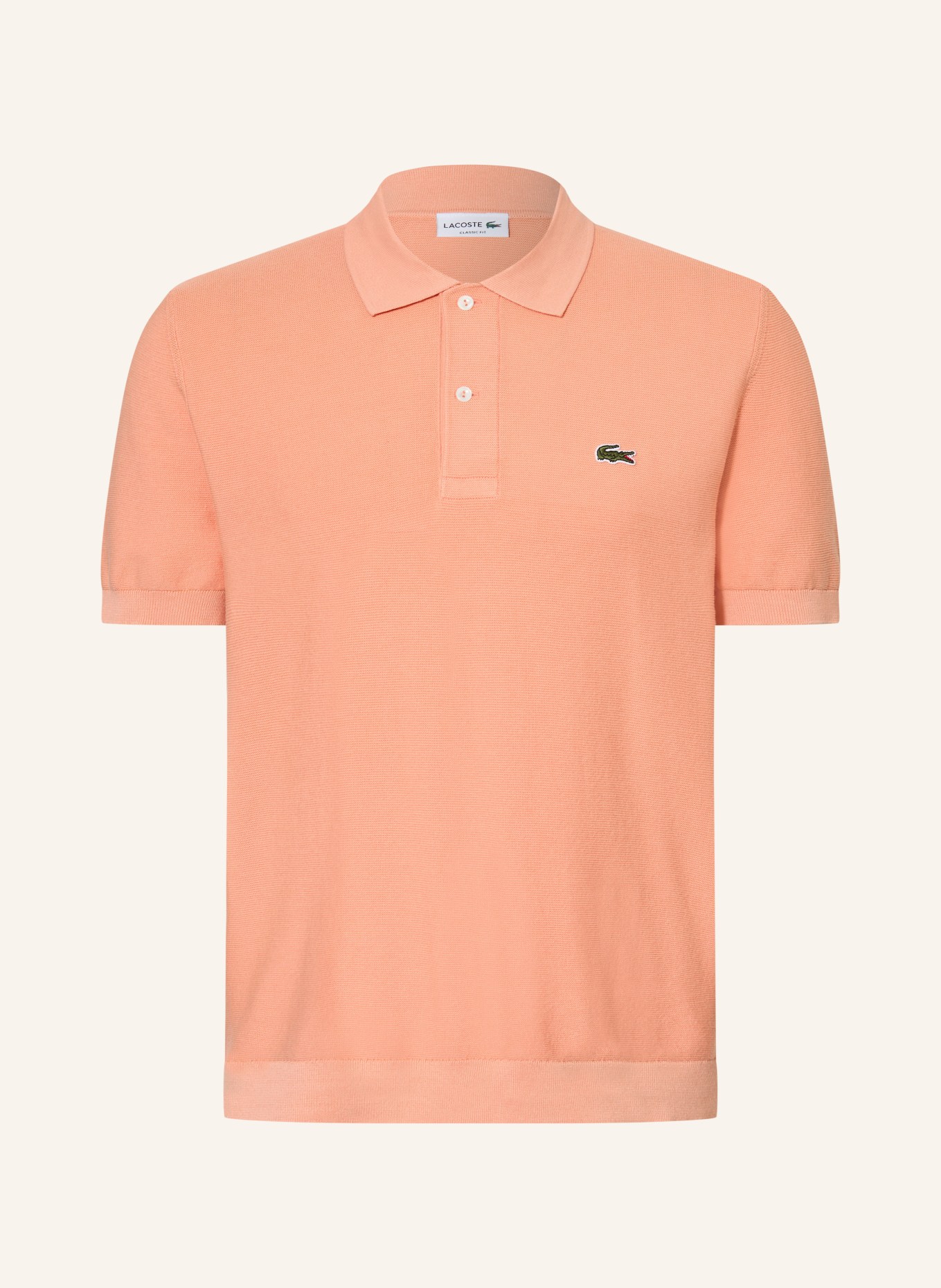 LACOSTE Polo en maille coupe classique: SAUMON