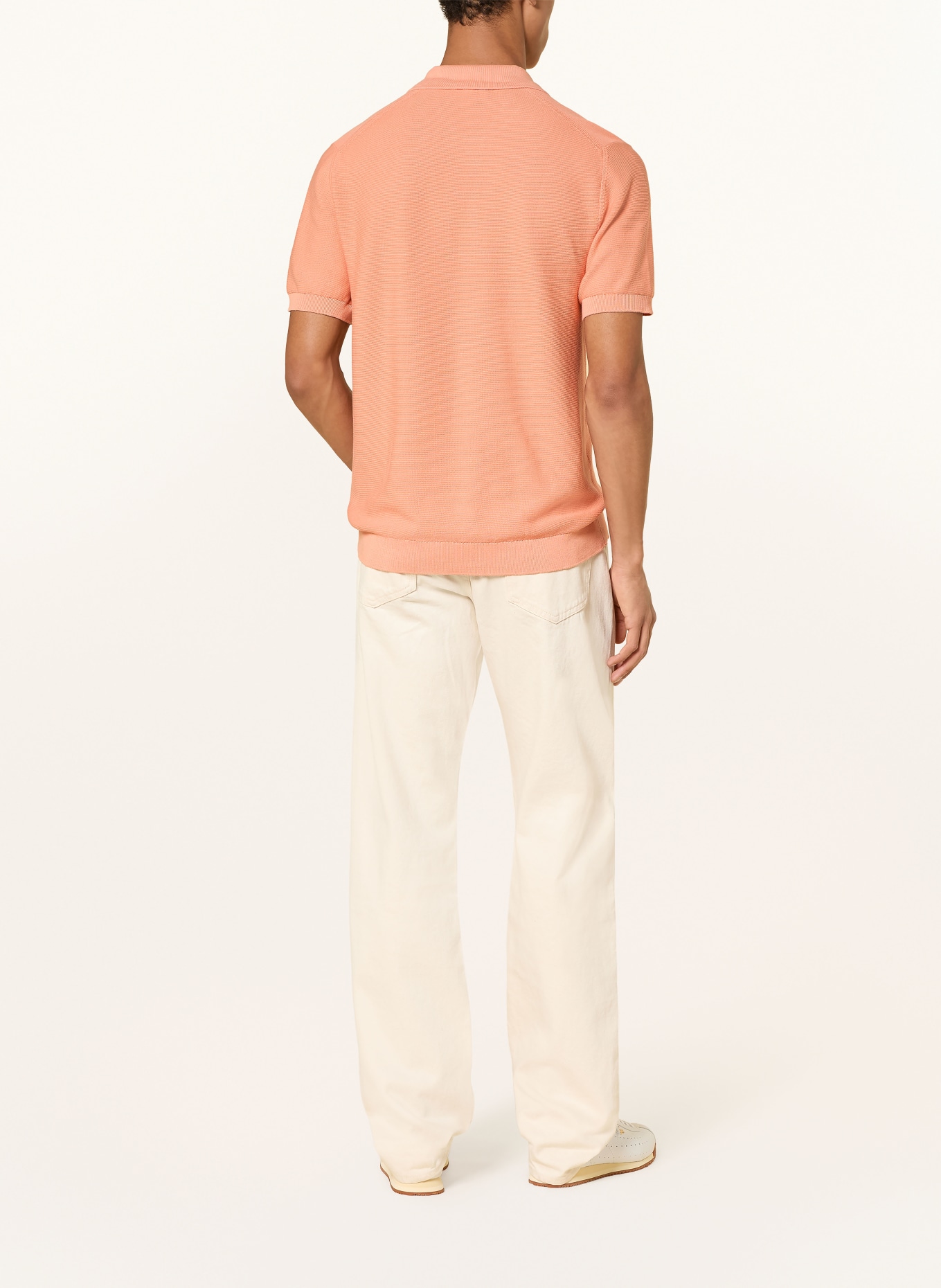 LACOSTE Polo en maille coupe classique: SAUMON