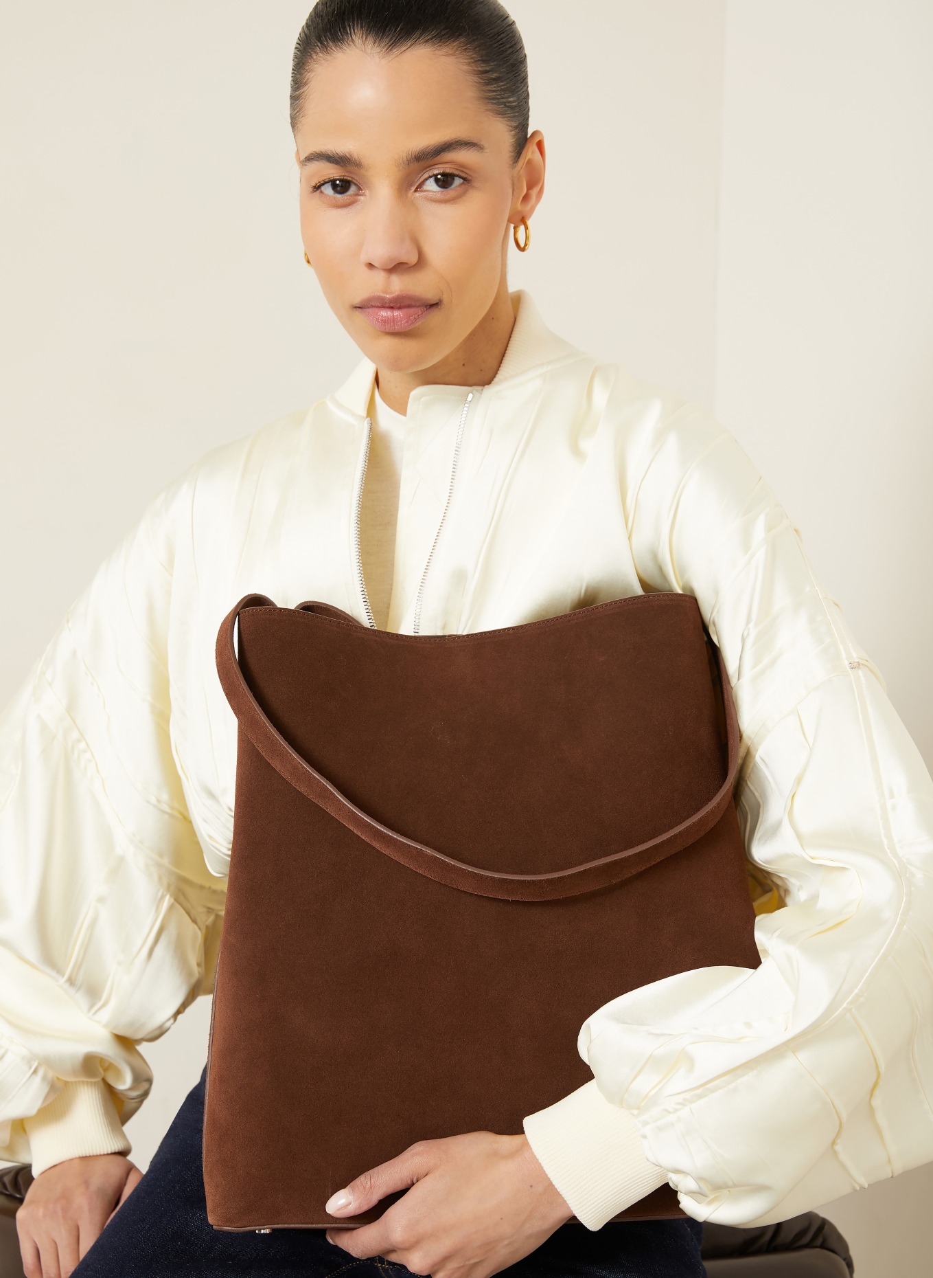 AESTHER EKME Schoudertas SAC TOTE: MARRON FONCÉ