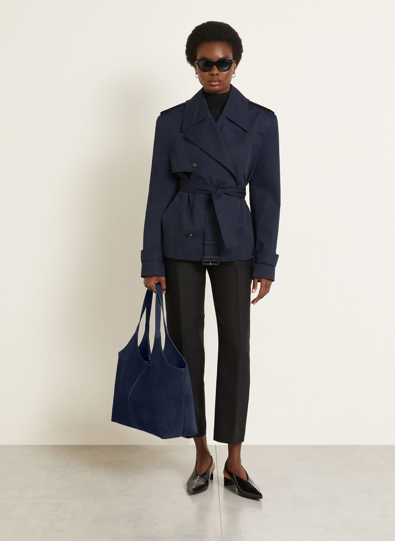 AESTHER EKME Shopper CABAS SUPPLE XL: DONKERBLAUW