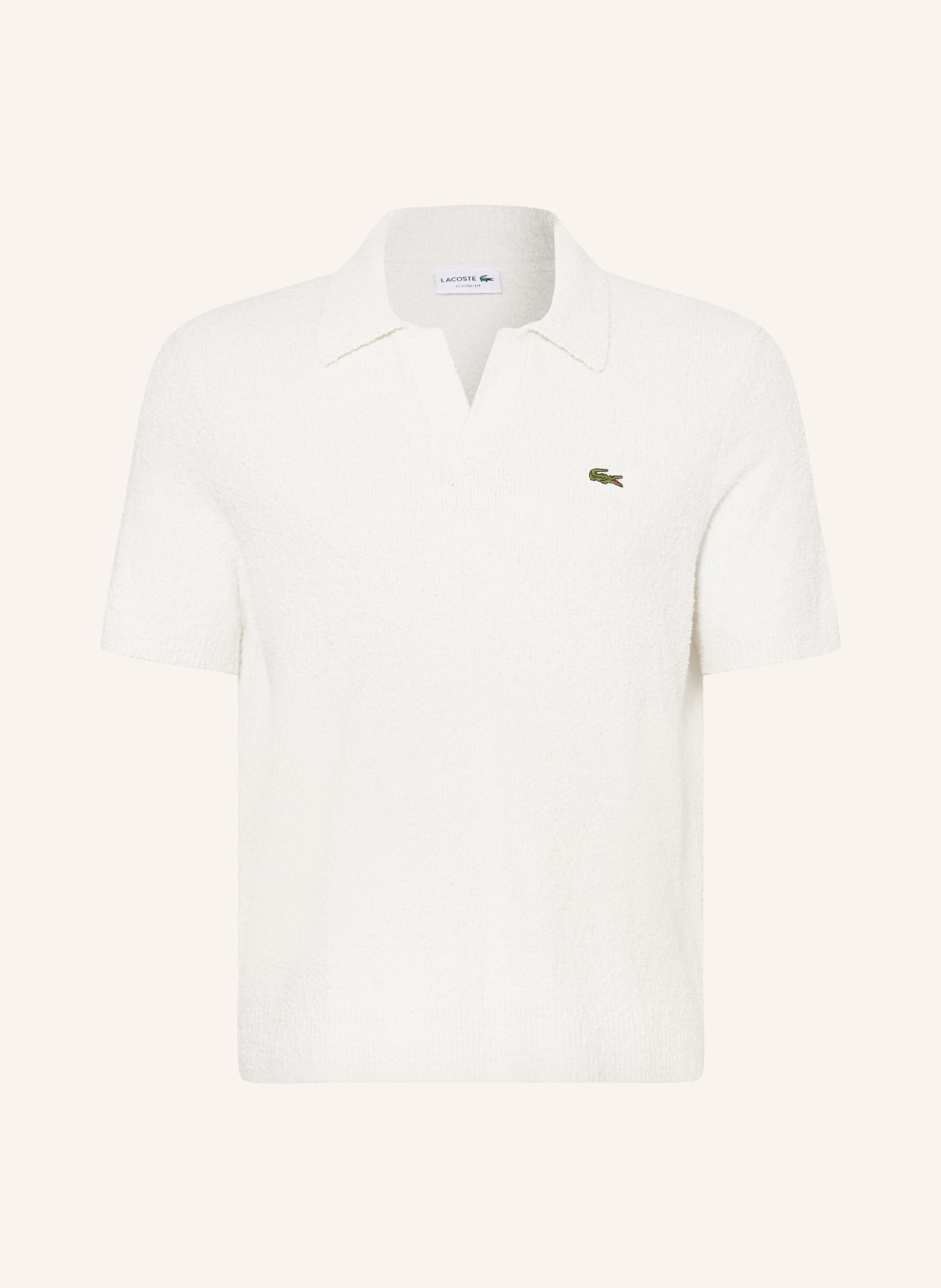 LACOSTE Frottee-Poloshirt: WEISS
