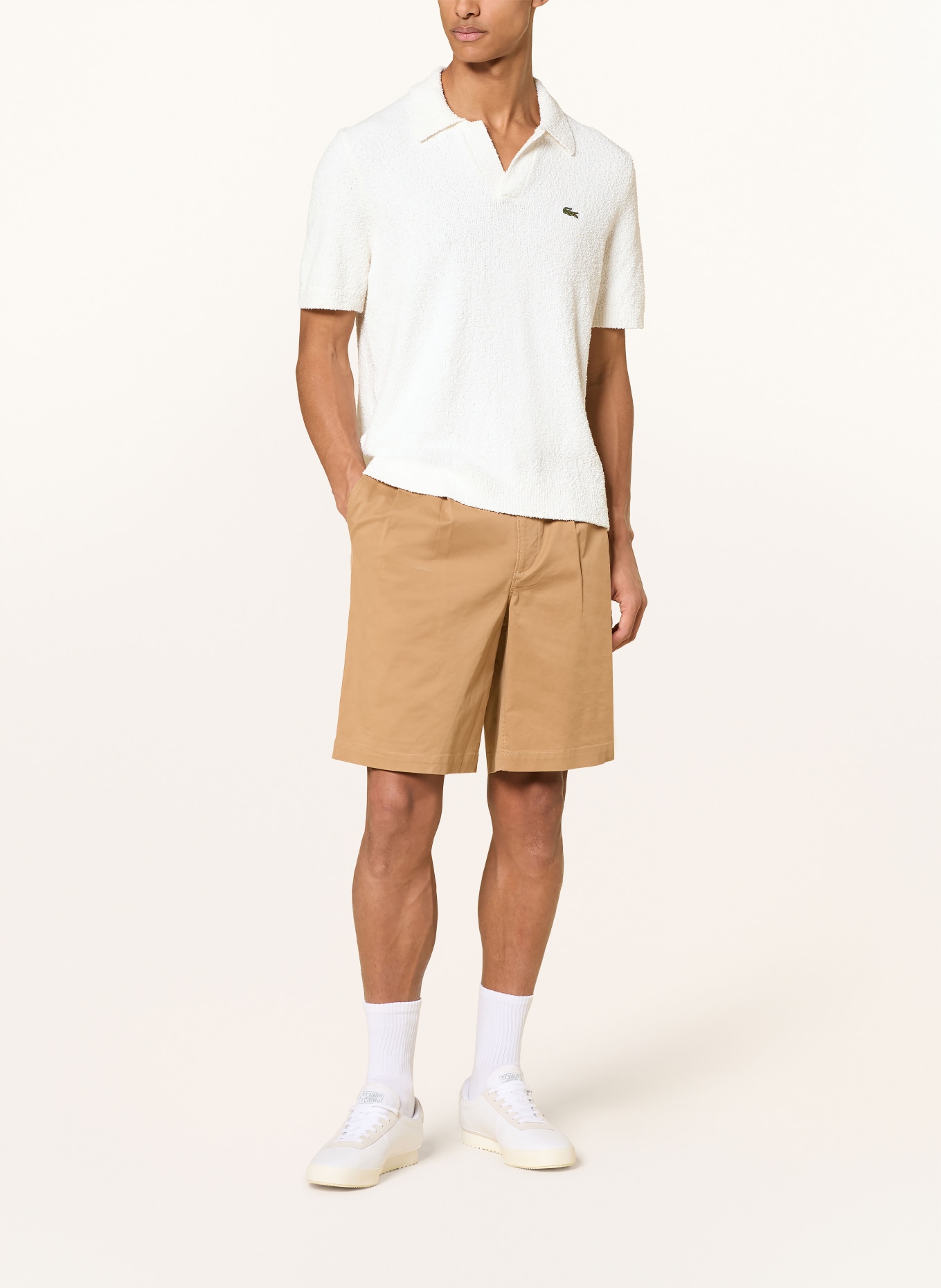 LACOSTE Frottee-Poloshirt: WEISS