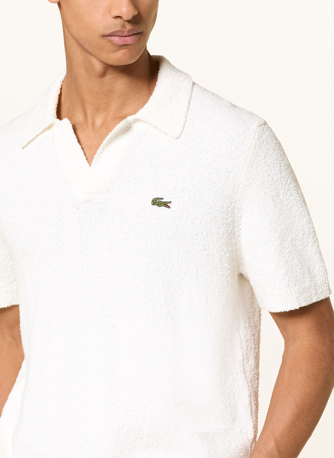 LACOSTE Frottee-Poloshirt: WEISS