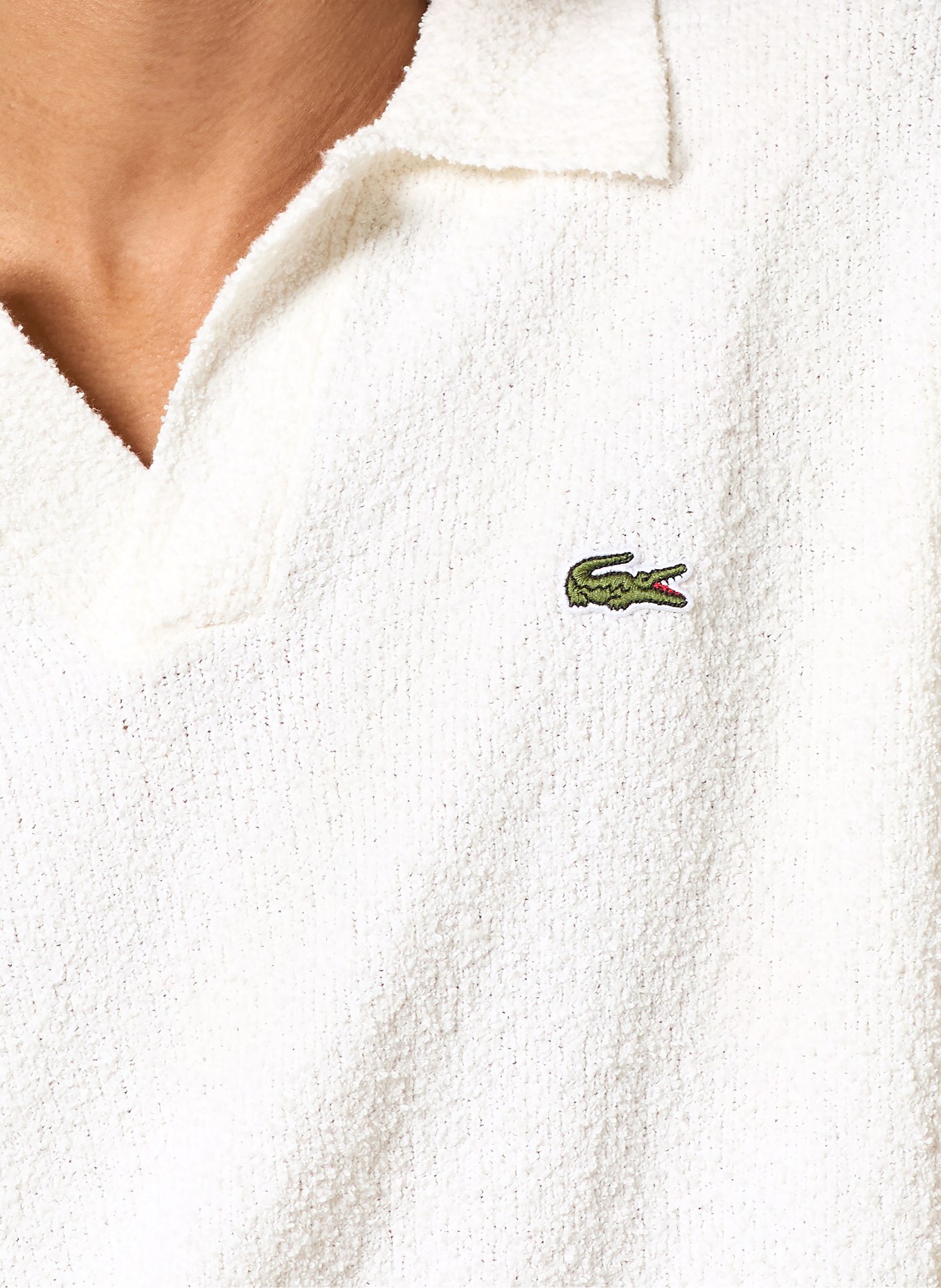 LACOSTE Frottee-Poloshirt: WEISS
