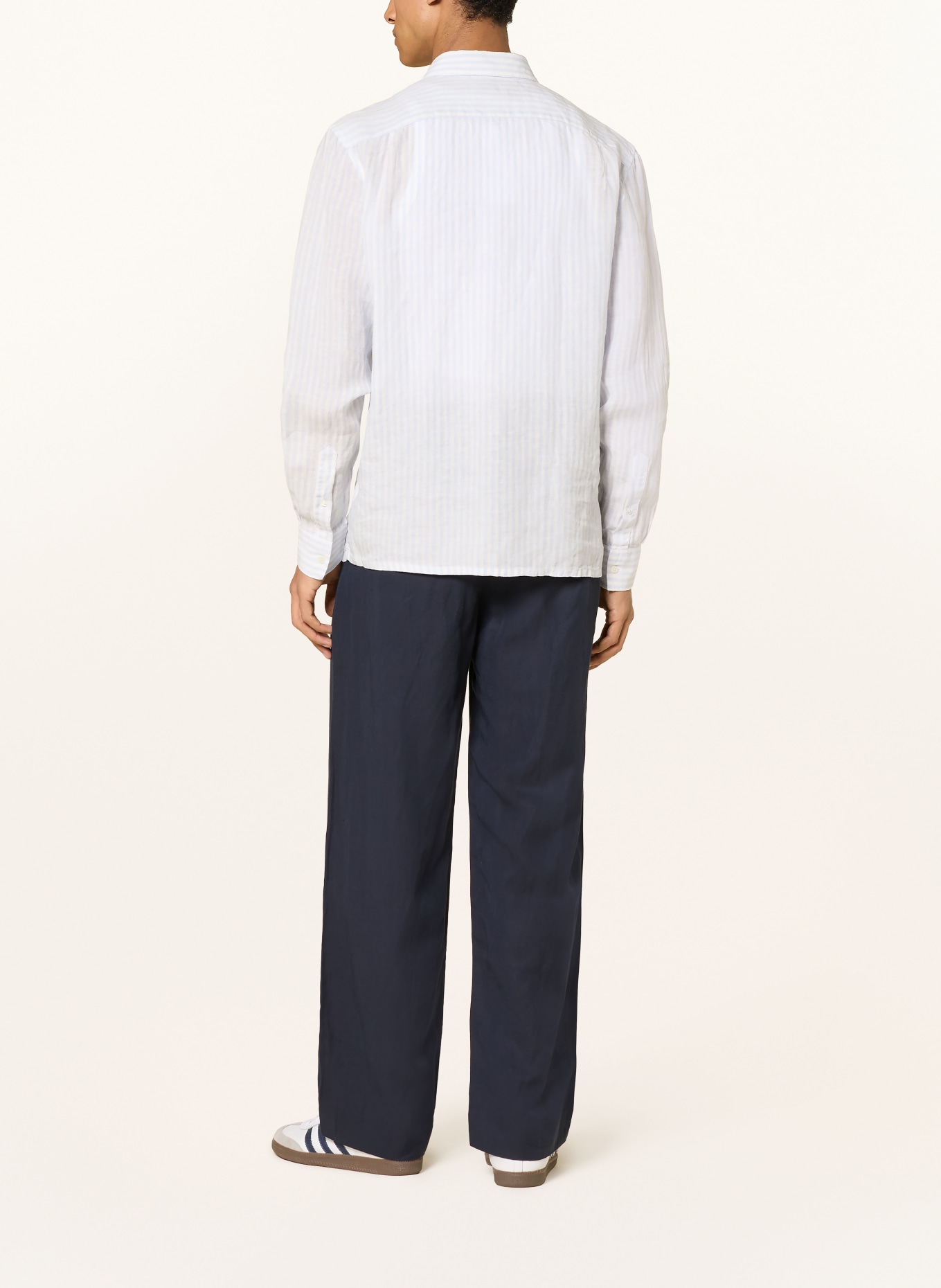 LACOSTE Hemd Regular Fit: WEISS / HELLBLAU