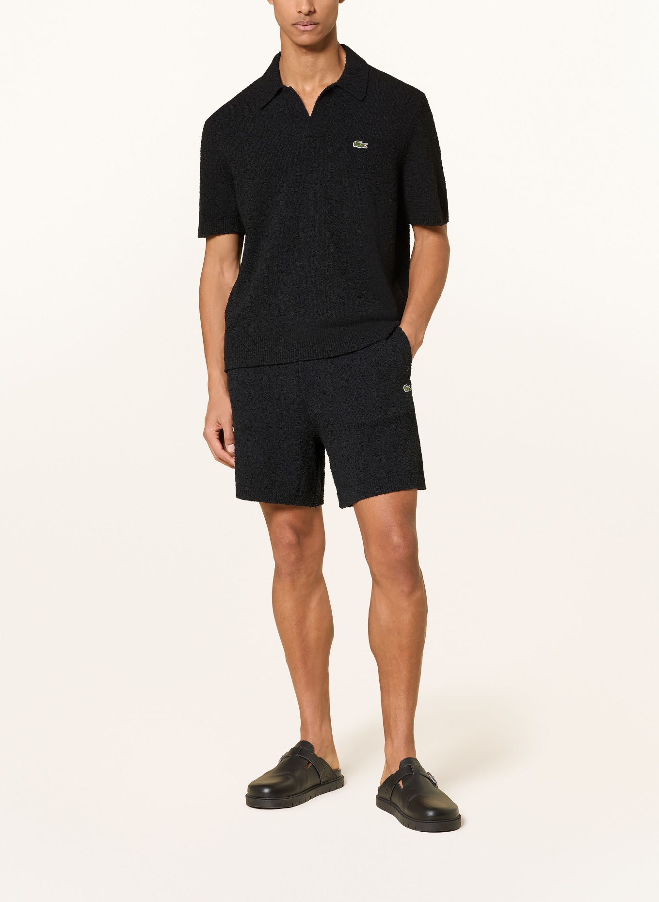 LACOSTE Frotteeshorts: SCHWARZ