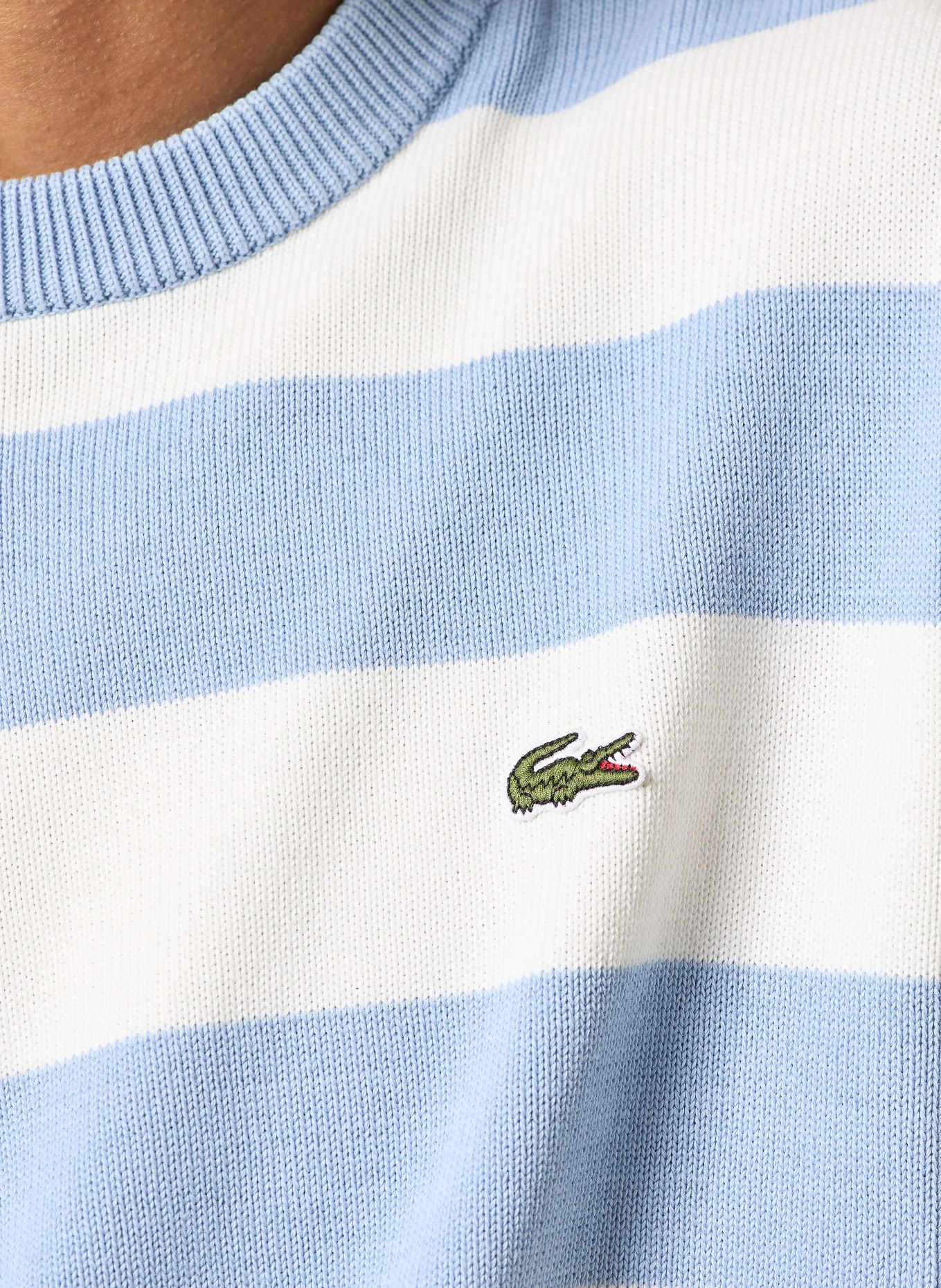 LACOSTE Pullover: HELLBLAU / WEISS