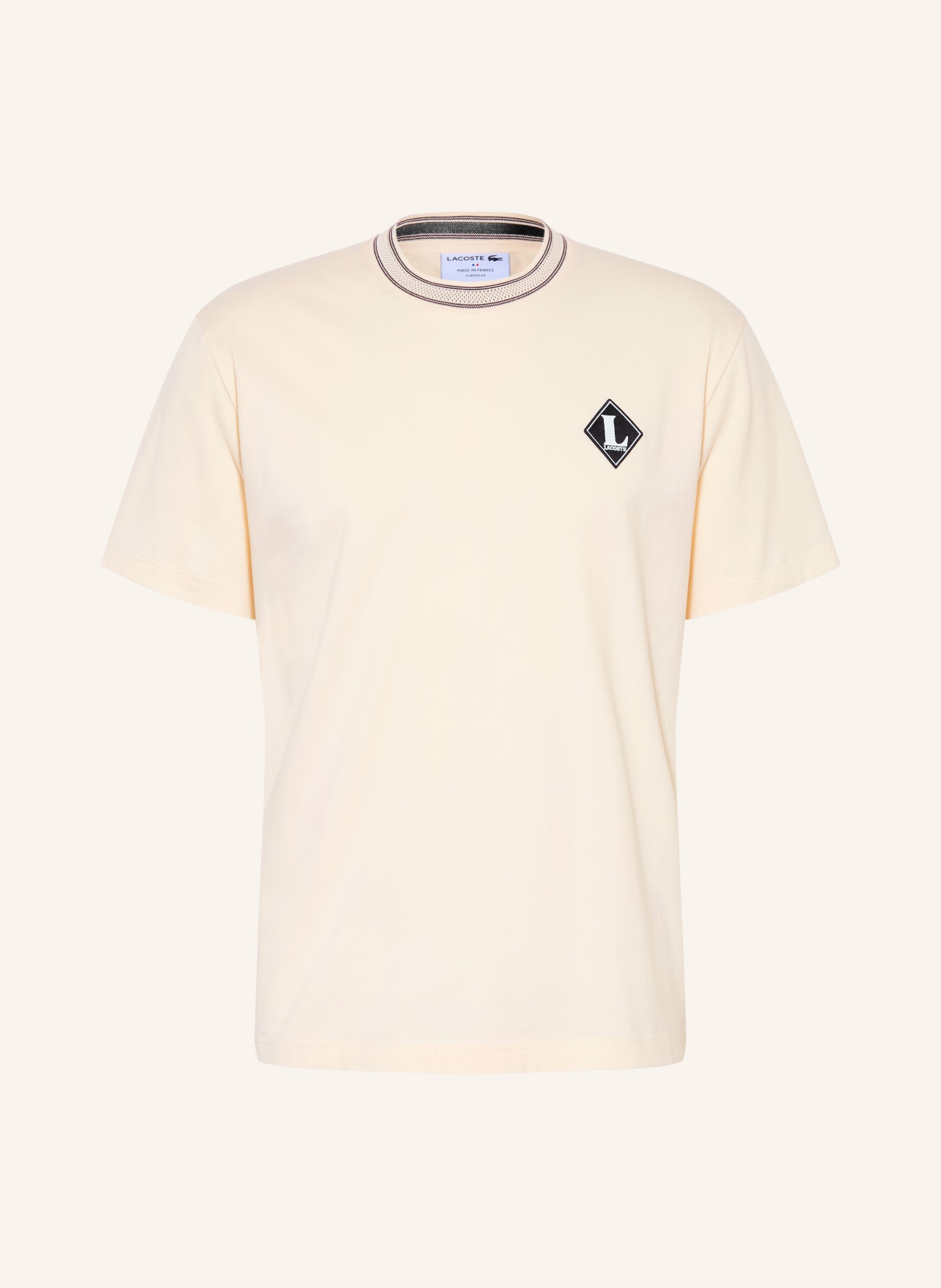 LACOSTE T-shirt: ECRU / BLACK