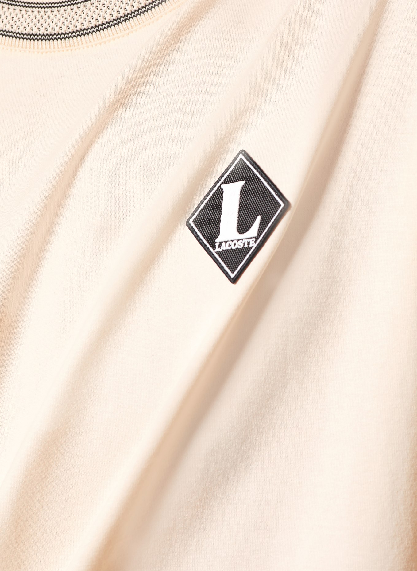 LACOSTE T-shirt: ECRU / BLACK