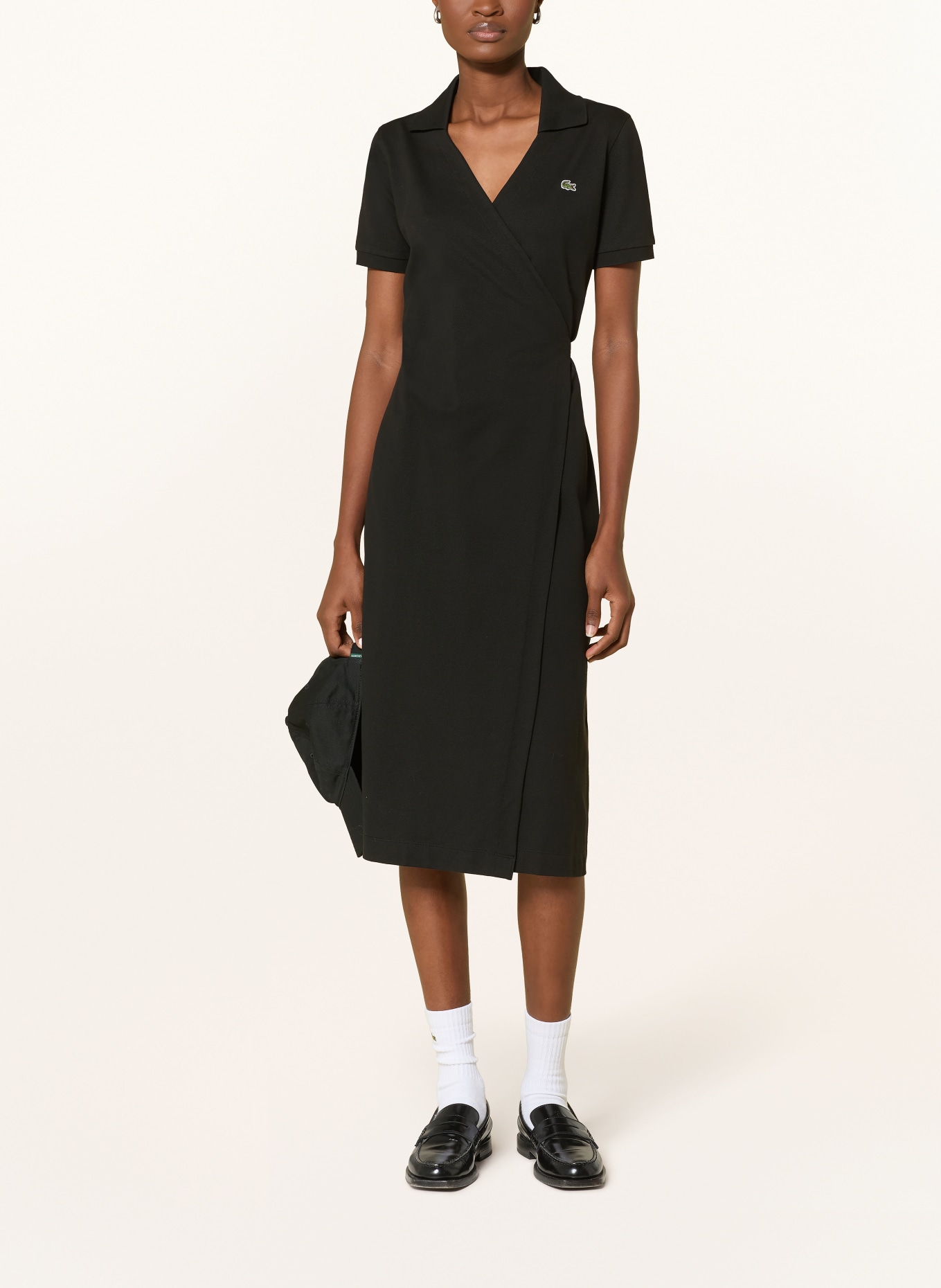 LACOSTE wikkeljurk: ZWART