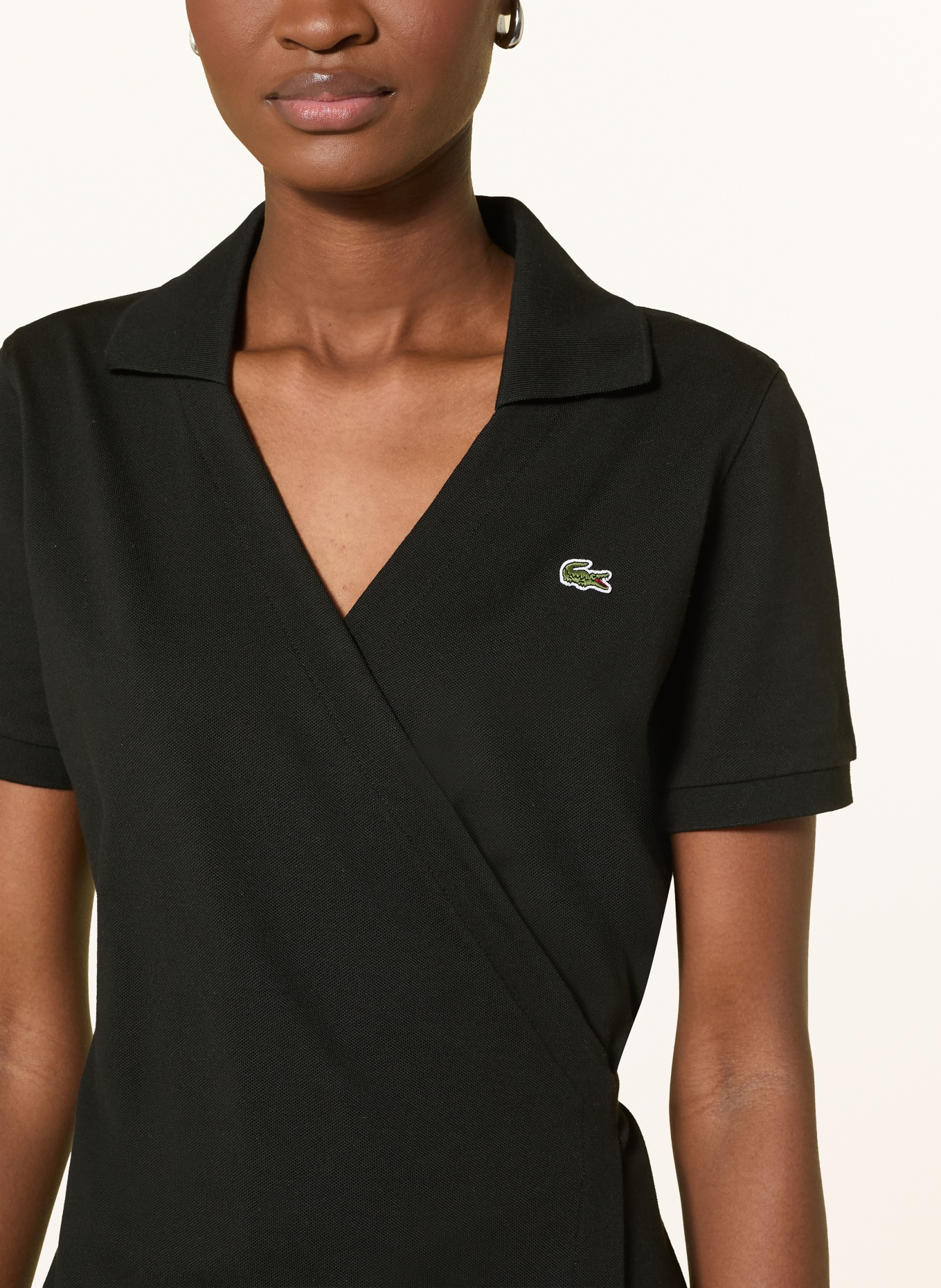 LACOSTE wikkeljurk: ZWART