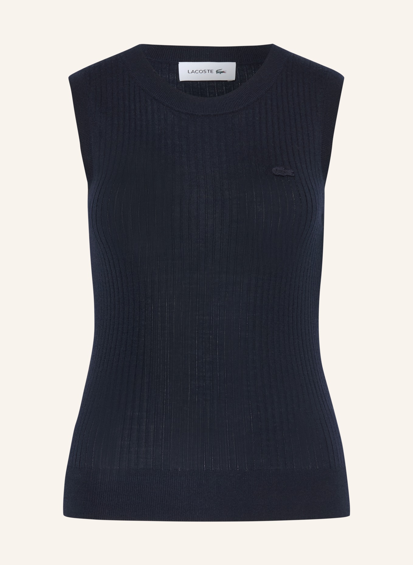 LACOSTE Haut en maille: BLEU FONCÉ